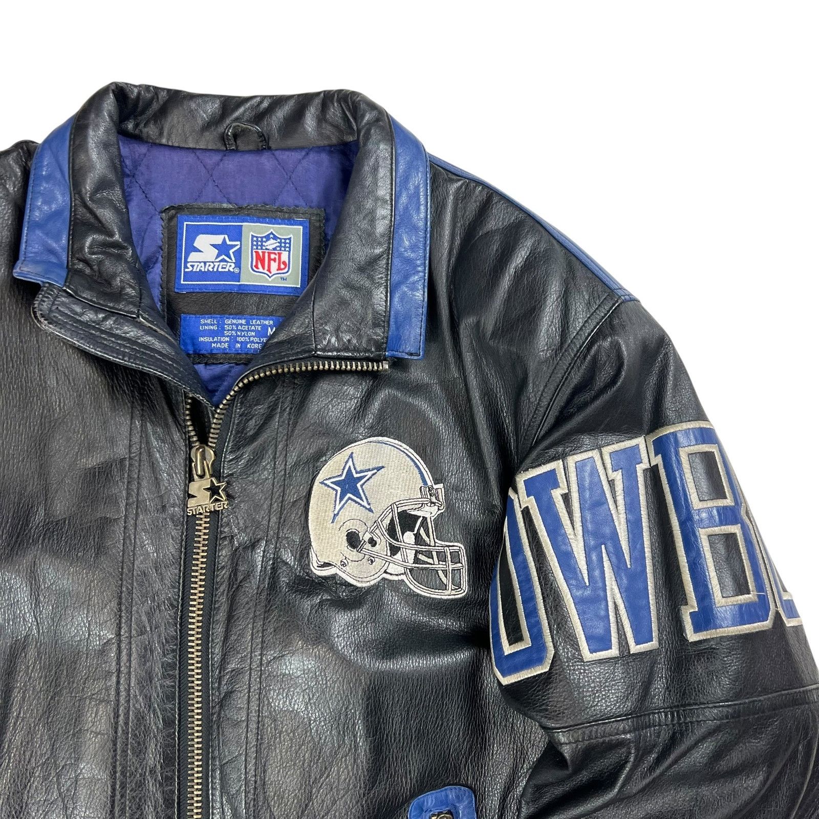 NFL × Starter × Vintage Vintage 90s Starter Dallas Cowboys leather jacket (M/L) Size US L / EU 52-54 / 3 - 4 Thumbnail
