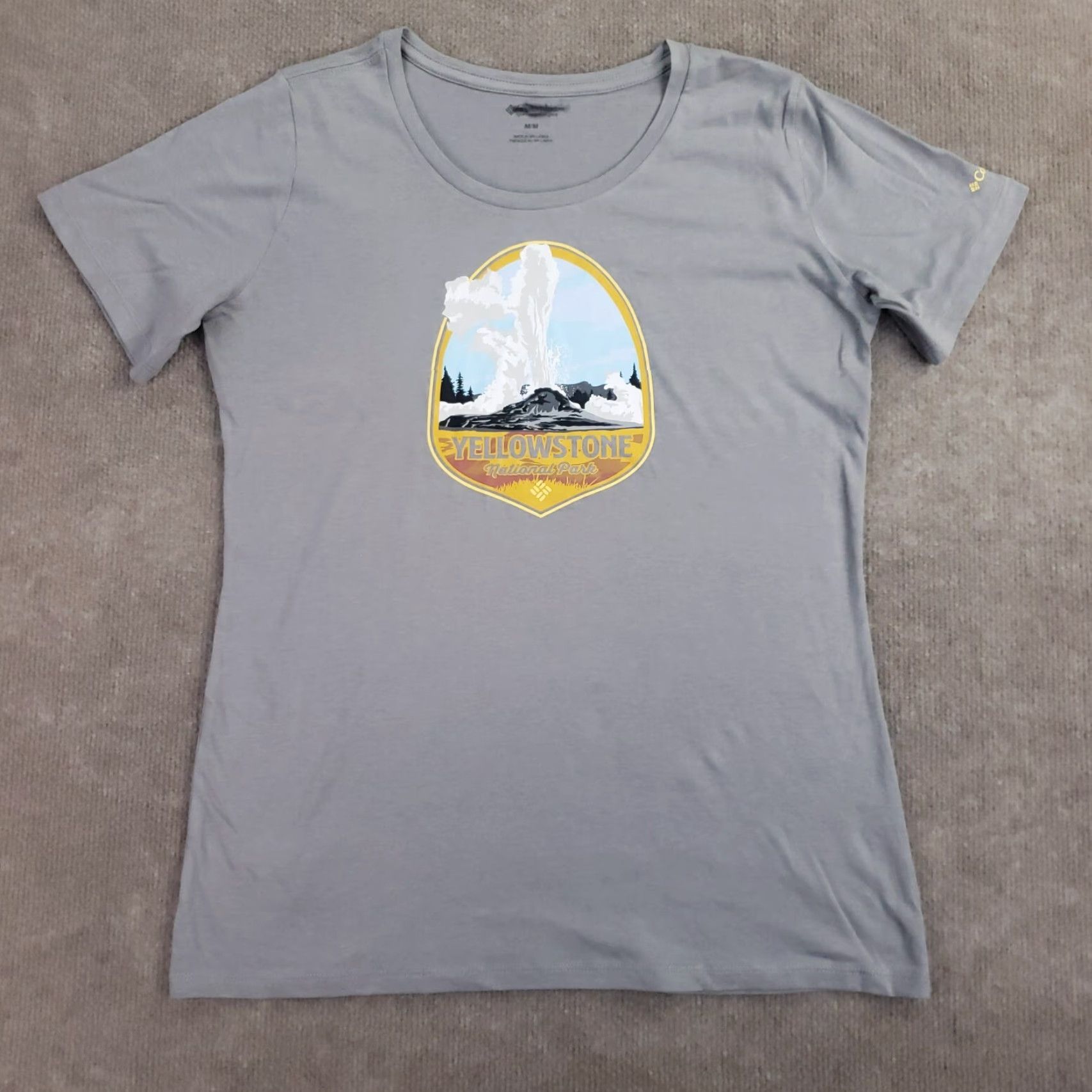 Vintage Columbia Womens Shirt Medium Gray Yellowstone Graphic Size M / US 6-8 / IT 42-44 - 2 Thumbnail