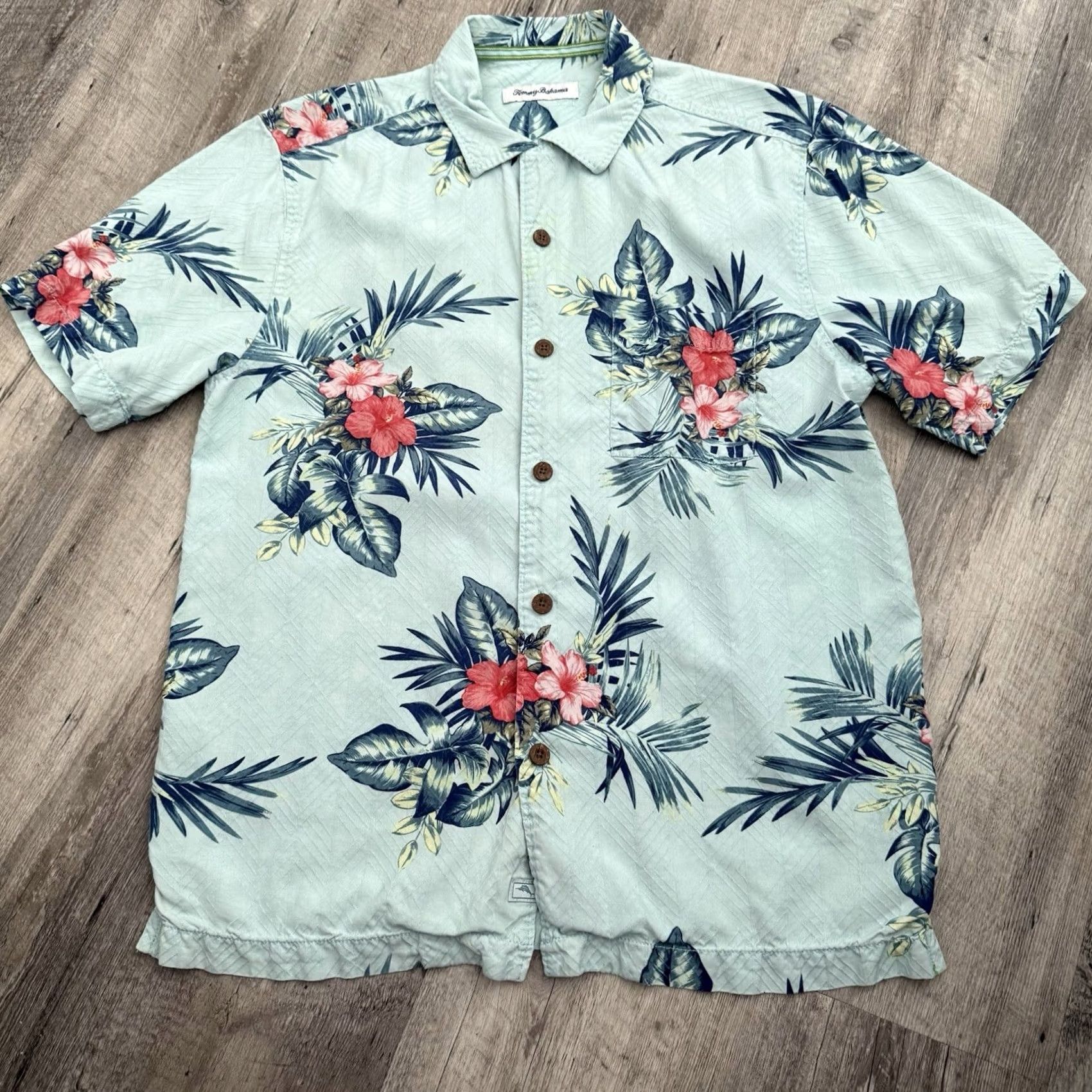 Tommy Bahama Tommy Bahama Silk Shirt Mens S Button-Up Beach Hawaiian Blue Capris Coast Sea Stripe Floral Casual Spring Summer Fall Party/Cocktail Travel Mens Size US S / EU 44-46 / 1 - 7 Thumbnail