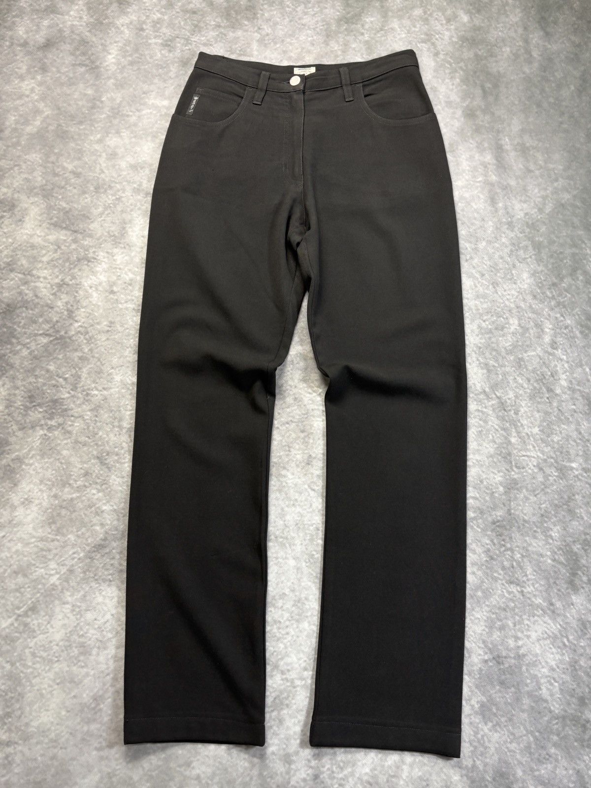 Emporio Armani × Giorgio Armani × Vintage Vintage Armani Jeans Black Trousers 1990s 2000s Wool Italy Size 26" / US 2 / IT 38 - 16 Thumbnail