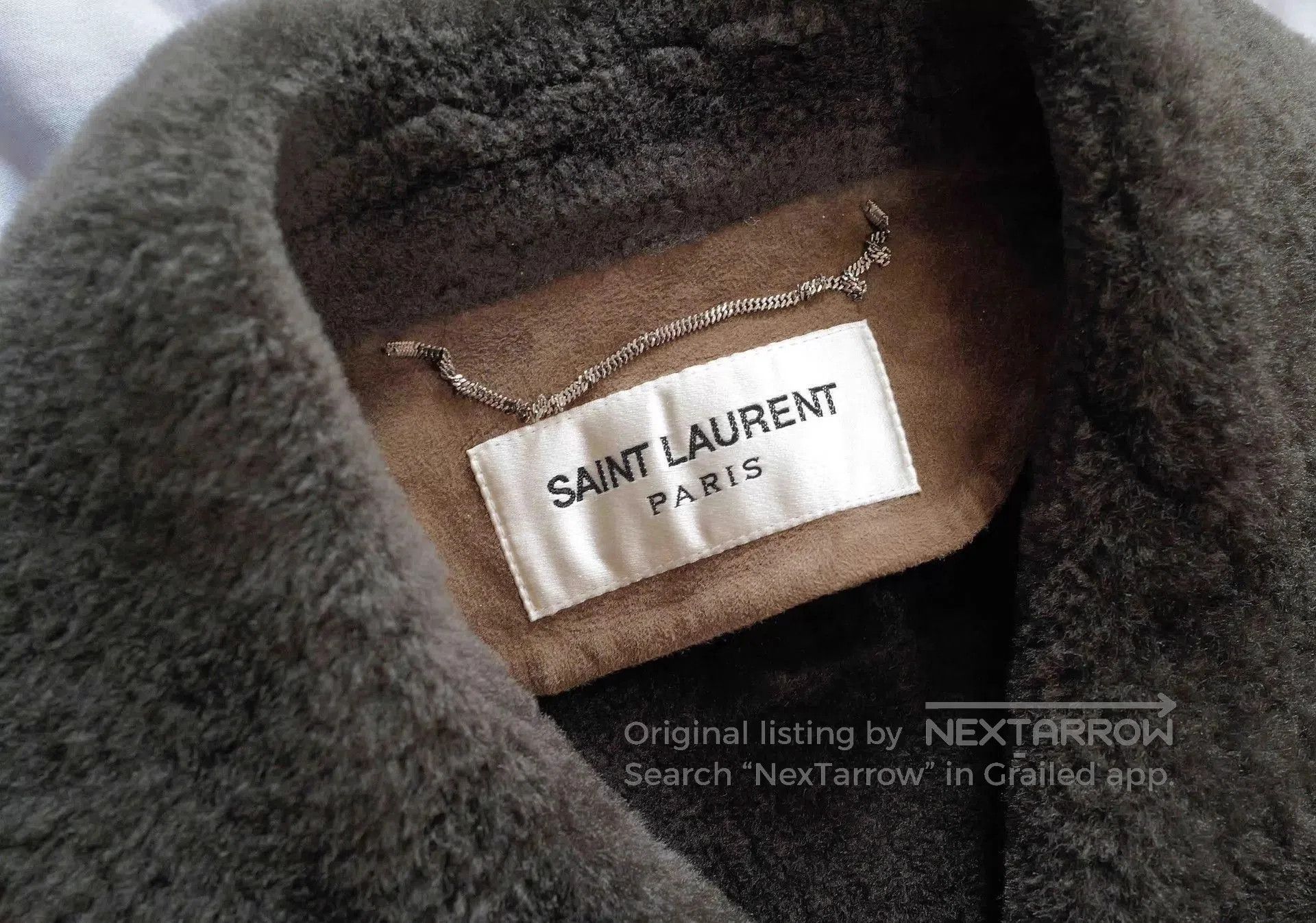Saint Laurent Paris Brown Fur Collar Leather Jacket Size S. Size US S / EU 44-46 / 1 - 3 Thumbnail