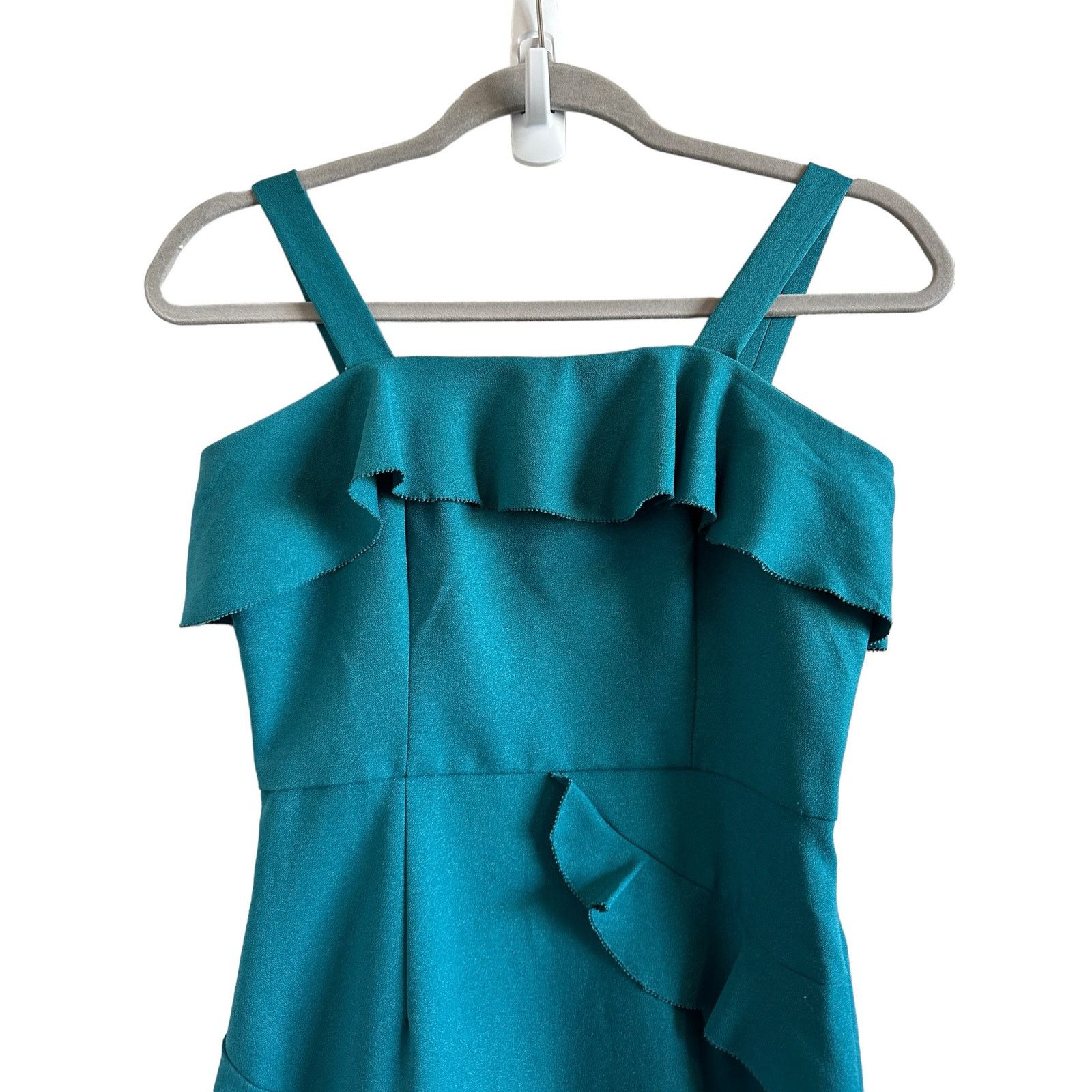 Other Morgan Claire Small Blue Sleeveless Ruffle Zip Up Mini Dress Size S / US 4 / IT 40 - 2 Thumbnail