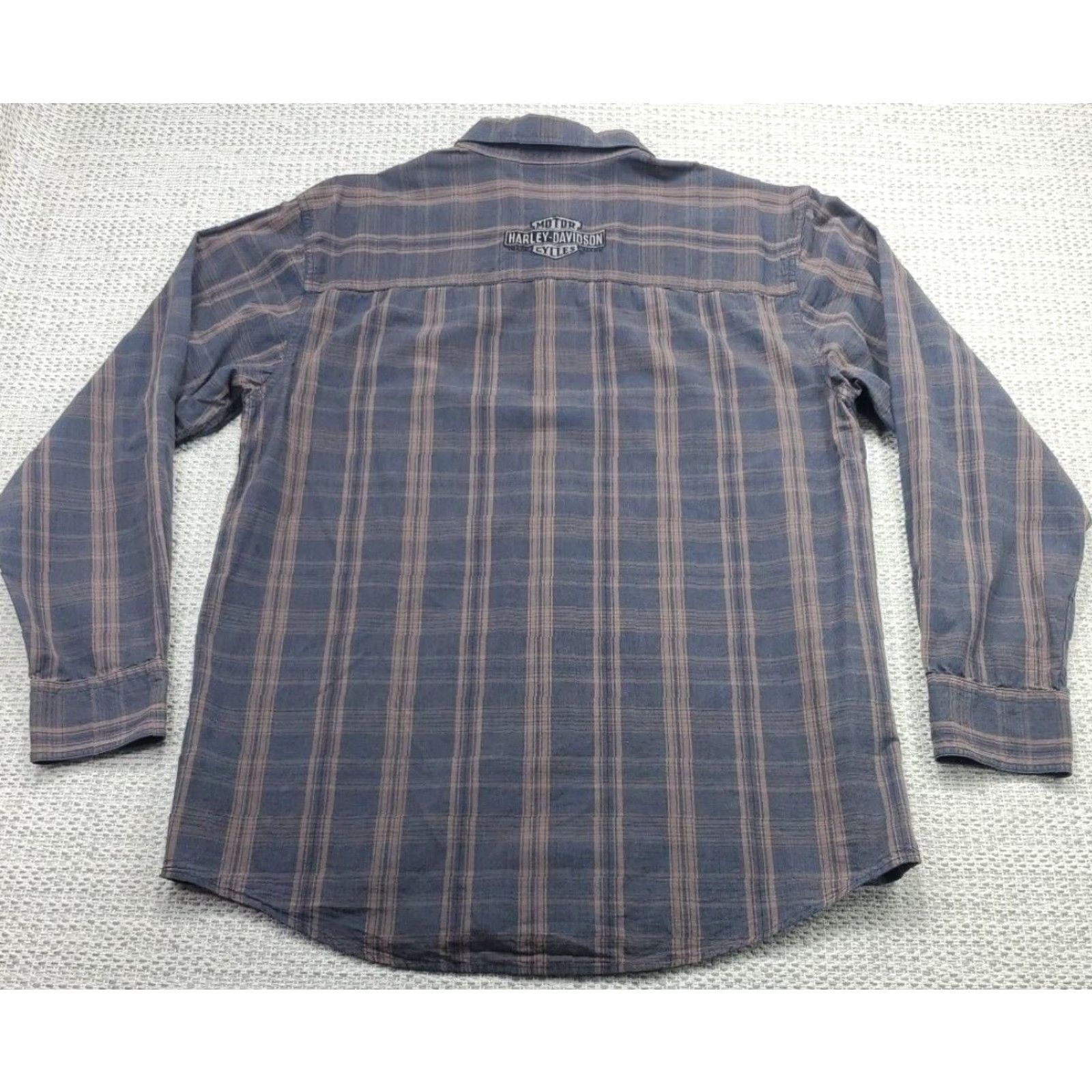 Harley Davidson Harley-Davidson Shirt Mens M Plaid Long Sleeve Button-Up Embroidered Bike Casual Size US M / EU 48-50 / 2 - 7 Thumbnail