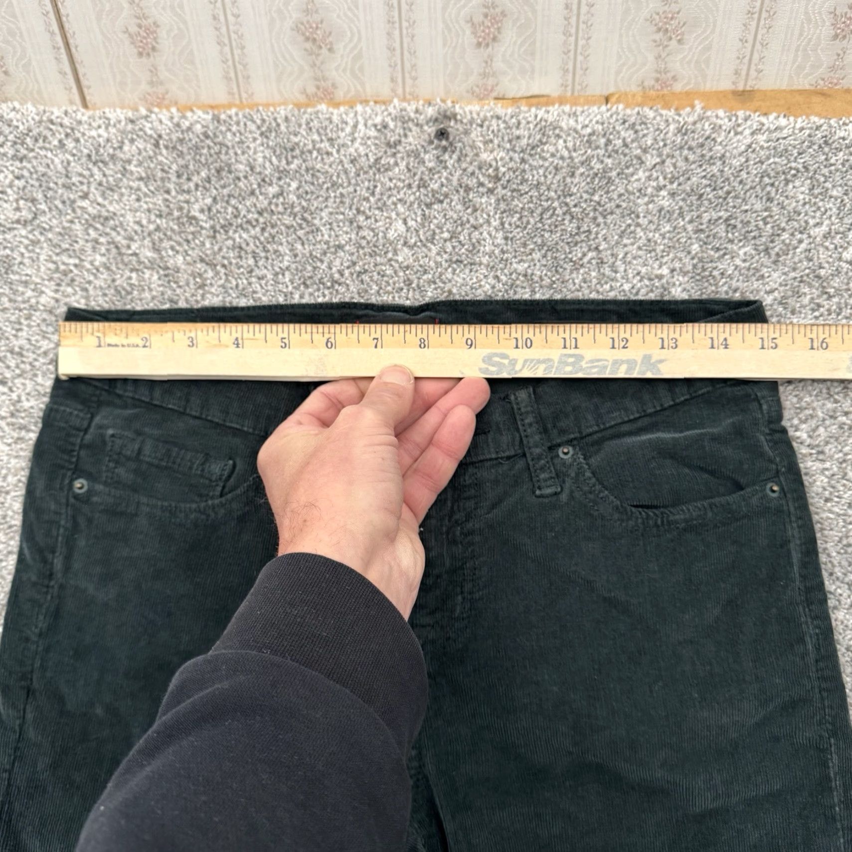 Bdg BDG Pants Men Size 30x30 Corduroy Cigarette Ankle Grunge Streetwear Indie Streetwear Mens Straight 5-Pocket Green (98% Cotton) Size US 30 / EU 46 - 3 Thumbnail