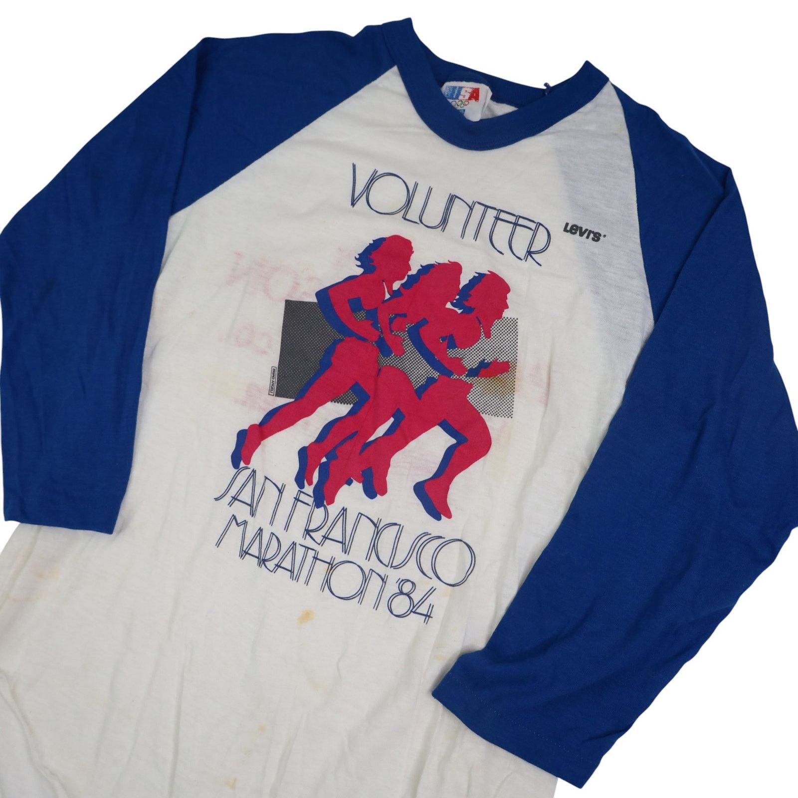 Levi's × Vintage VTG 1984 Levis San Francisco Marathon Volunteer Baseball Tee Size US M / EU 48-50 / 2 - 2 Thumbnail