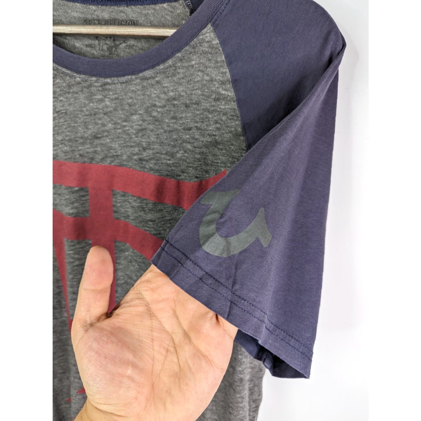 True Religion True Religion T-Shirt Crew Neck Raglan Buddha Gray Blue Mens Large Size L Short Sleeve Cotton Knit Logo All Seasons Vintage No Size US L / EU 52-54 / 3 - 3 Thumbnail