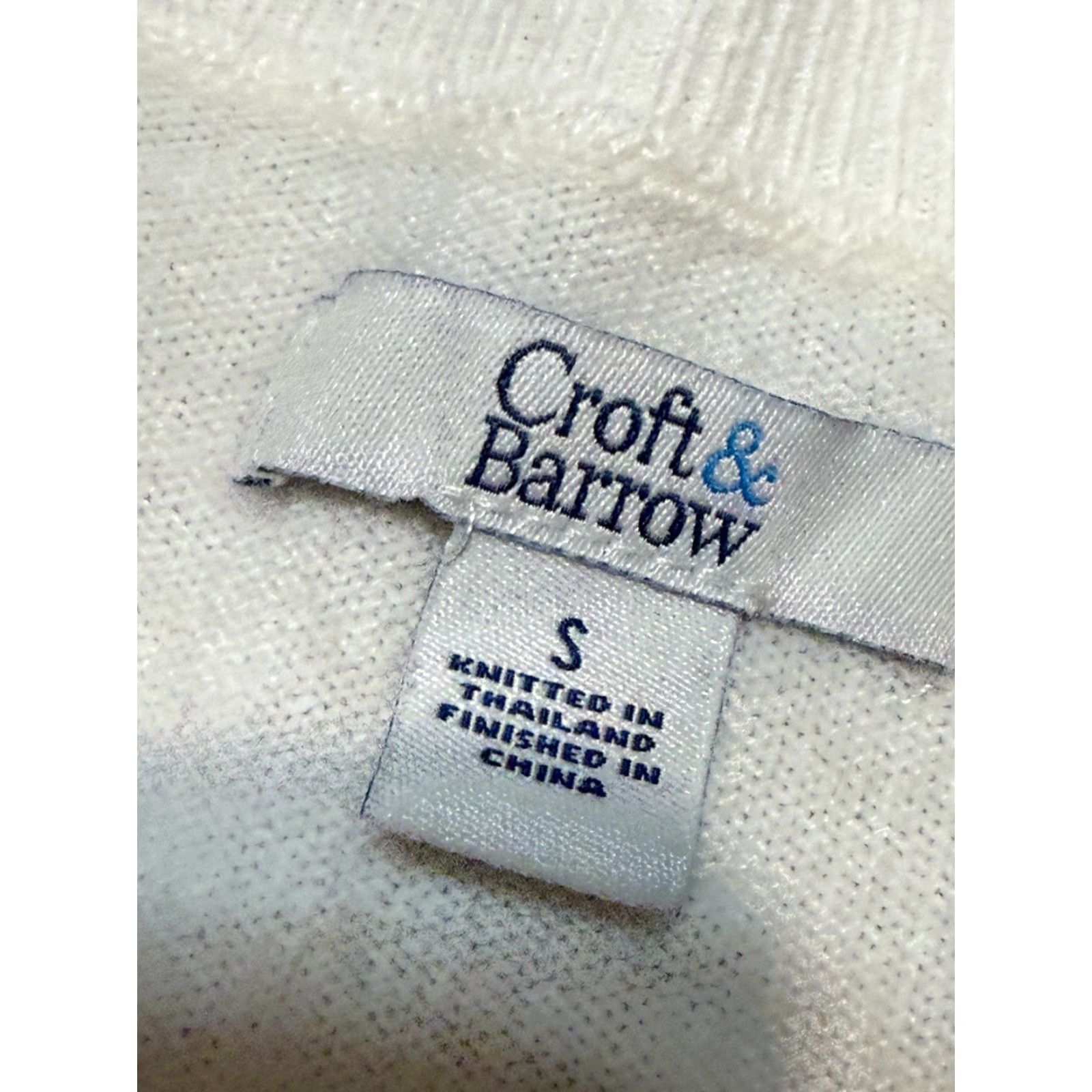 Croft & Barrow Croft & Barrow Shirt Womens Small White Long Sleeve V-Neck Knit Cotton T-Shirt Casual Modern - Womens Size S / US 4 / IT 40 - 5 Thumbnail