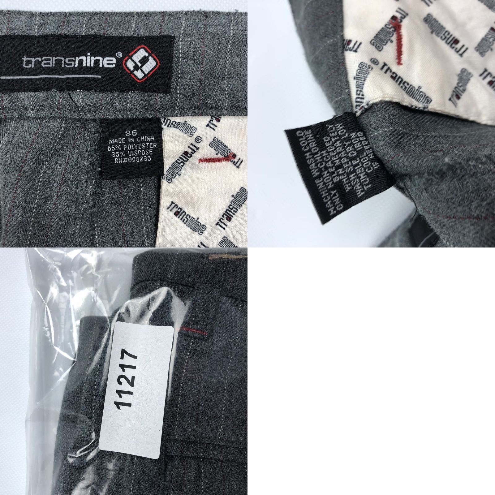 Vintage Transnine Men's Gray Pinstripe Shorts Vintage Y2K Golf Chino Flat Front 36 Regular Size US 36 / EU 52 - 9 Thumbnail