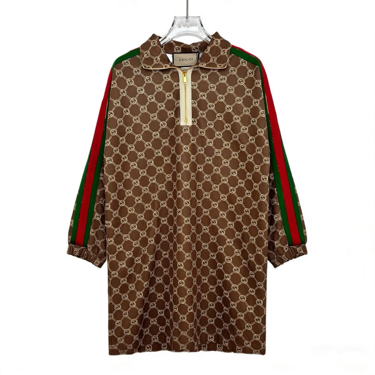 Gucci Gucci Khaki Double G Flat Knit Long Sleeve Dress K26WX Size XS / US 0-2 / IT 36-38 - 1 Thumbnail