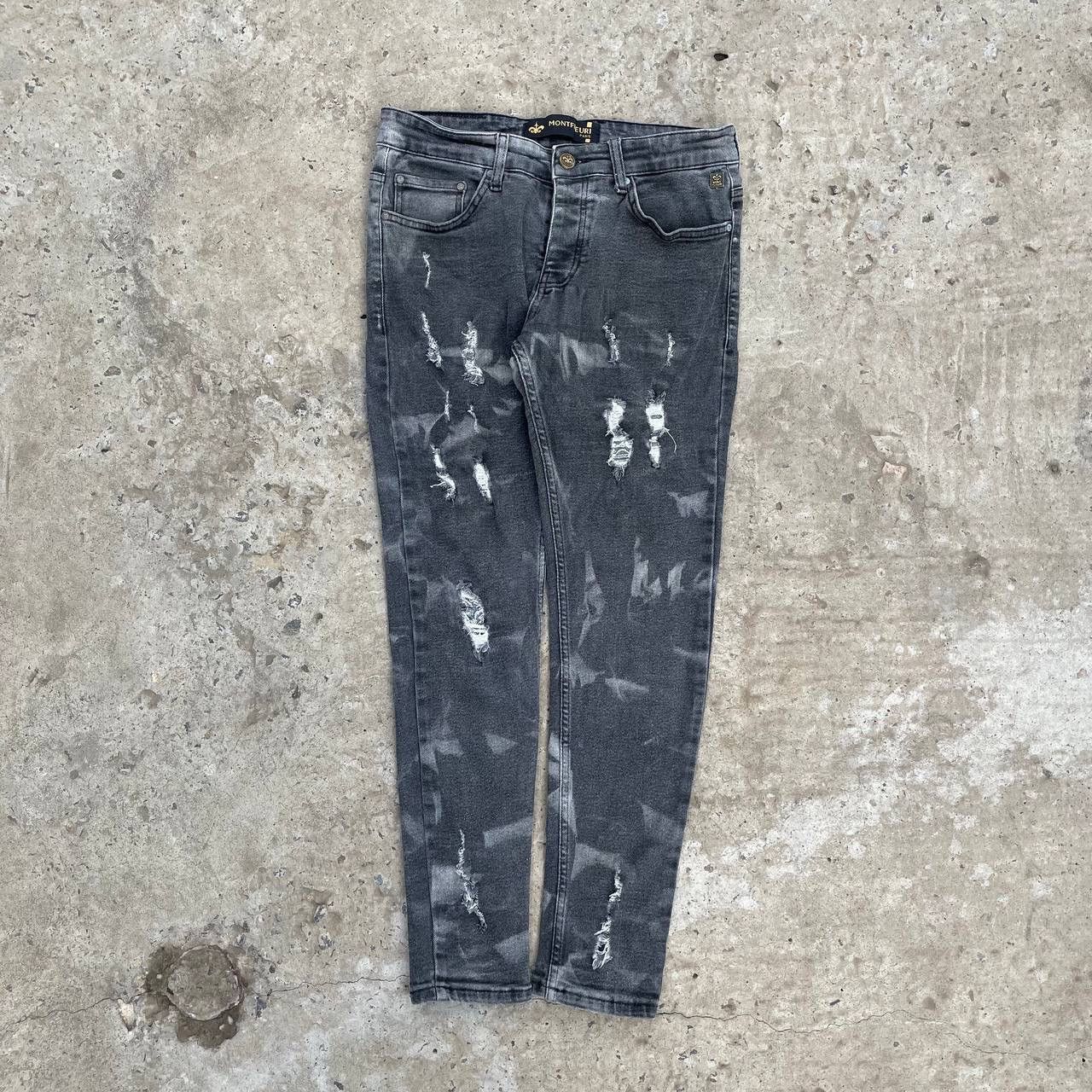 Jean Vintage Japanese Style Man’s Skinny Jeans MontFleuri Y2K Size US 29 - 3 Thumbnail