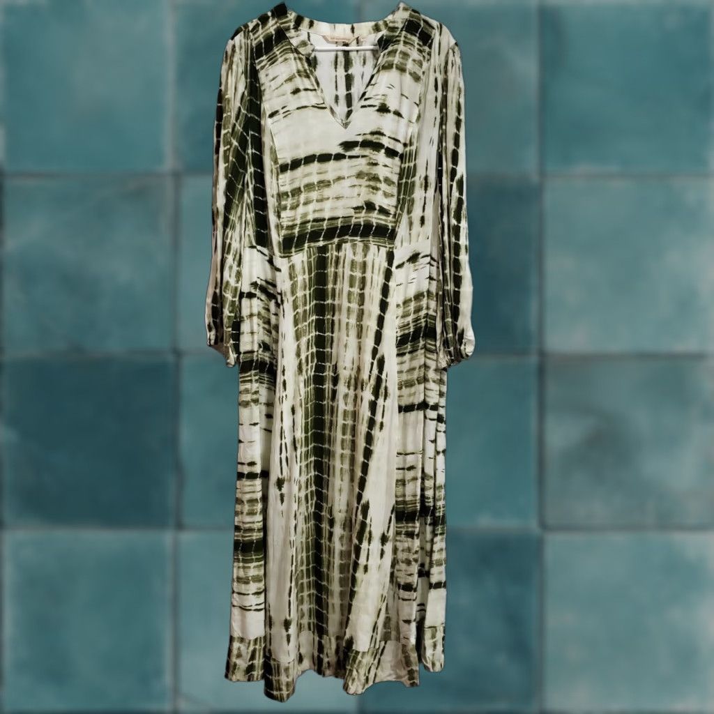 Soft Surroundings VINTAGE Soft Surroundings Melody Maxi Dress Women 1X Green Tie Dye Pockets Side Zip Boho Size XL / US 12-14 / IT 48-50 - 1 Thumbnail