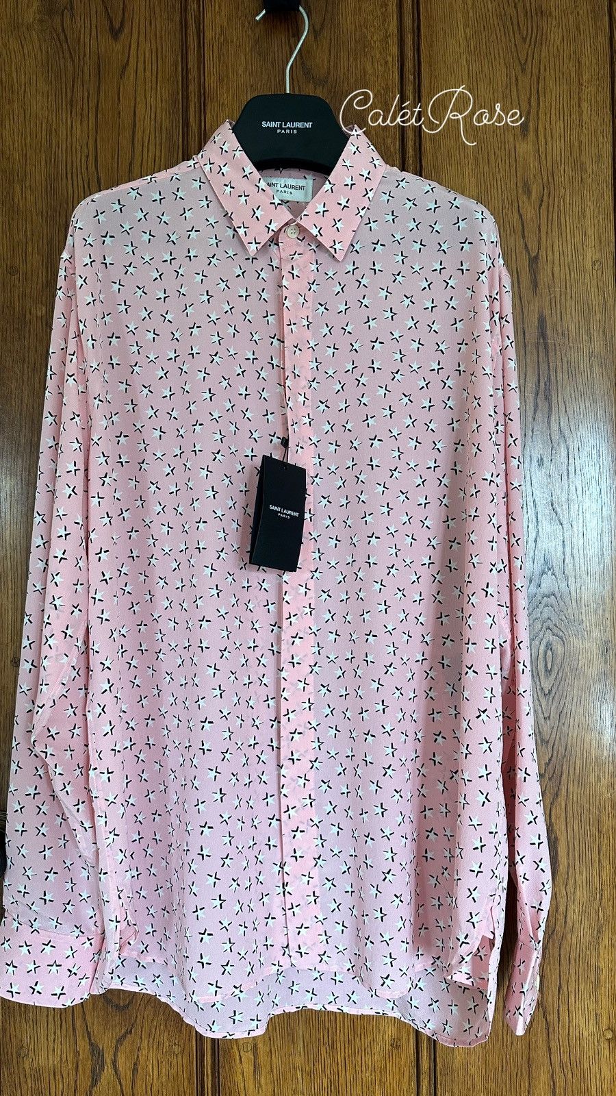 SS19 Saint Laurent star 💯% silk shirt 41 grail