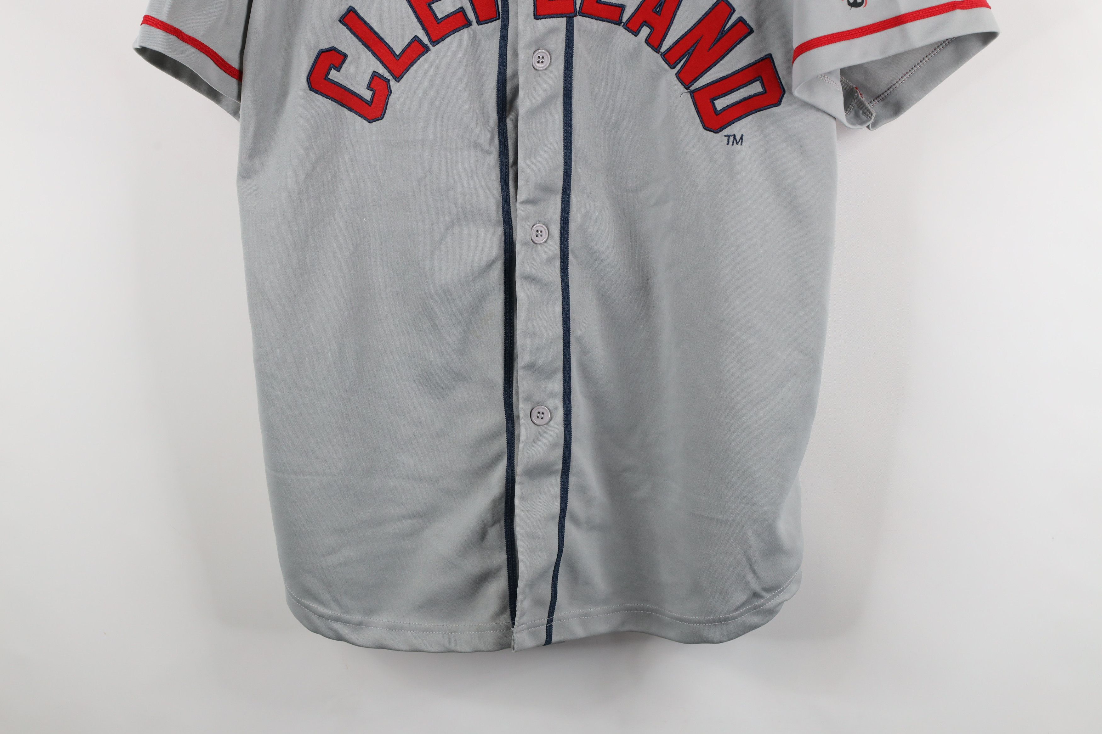 Vintage Vintage Spell Out Cleveland Indians Baseball Jersey Gray Size US XL / EU 56 / 4 - 3 Thumbnail