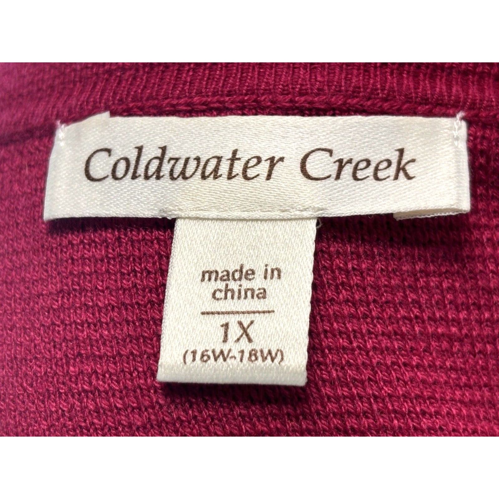 Coldwater Creek COLDWATER CREEK Plus Size 1X Knit Cowl Neck Shift Dress Short Sleeve Red Womens Size 40" / US 18 - 6 Thumbnail
