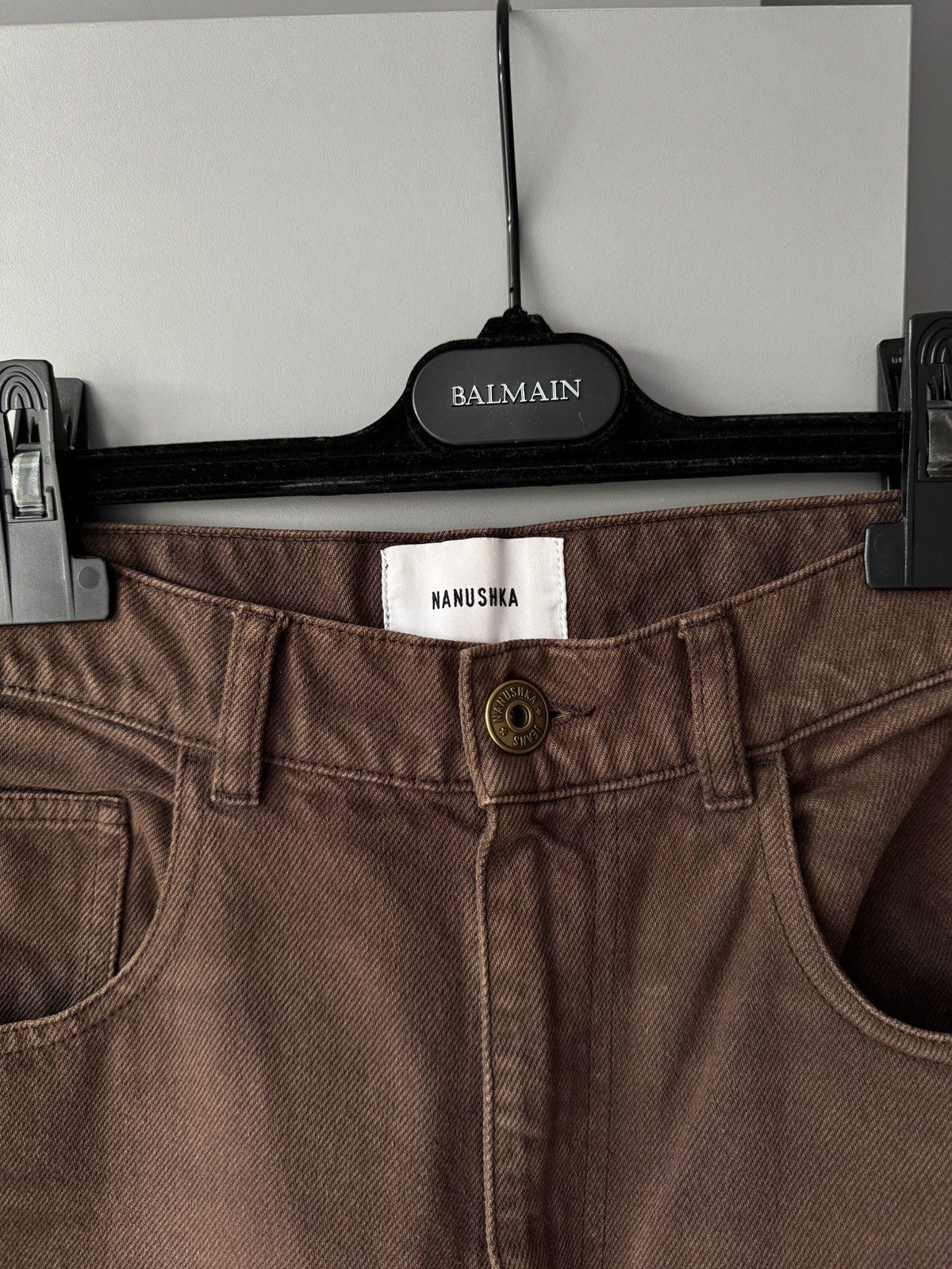 Nanushka Nanushka Wide Leg High-Waisted Brown Jeans Size 26" / US 2 / IT 38 - 2 Thumbnail