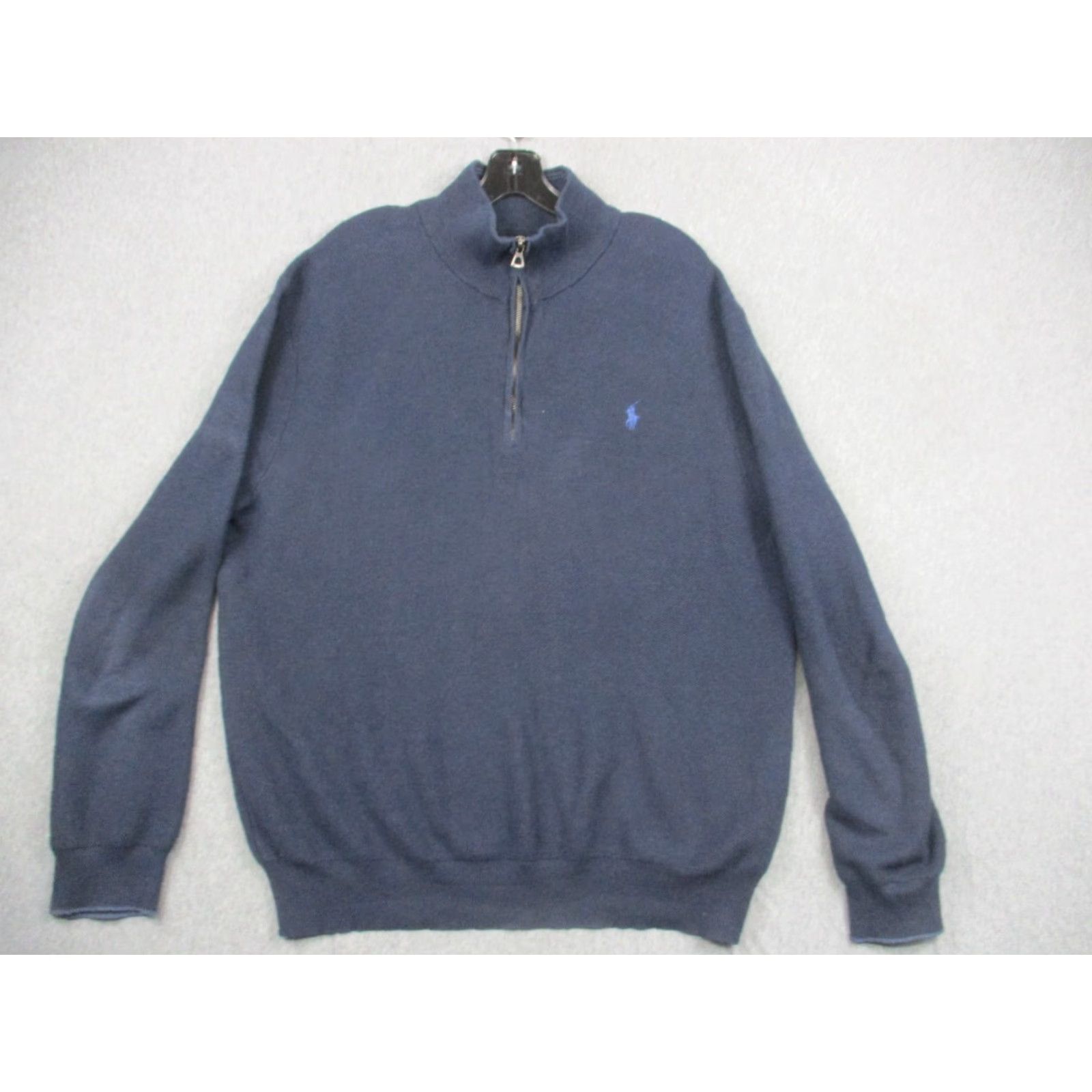 Polo Ralph Lauren Polo Ralph Lauren Sweater Mens 2XL Blue Pima Cotton Half Zip Pullover Pony Logo Size US XXL / EU 58 / 5 - 2 Thumbnail