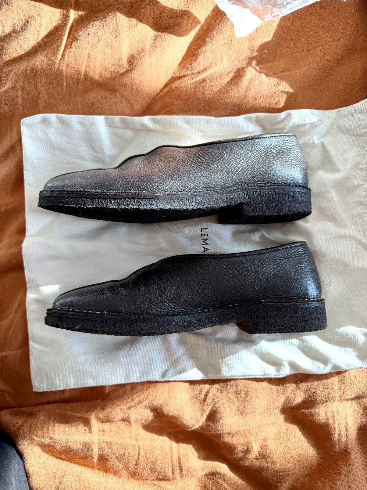 Lemaire Lemaire Dark Brown Crepe Loafers US8.5 Size US 8.5 / EU 41-42 - 3 Thumbnail