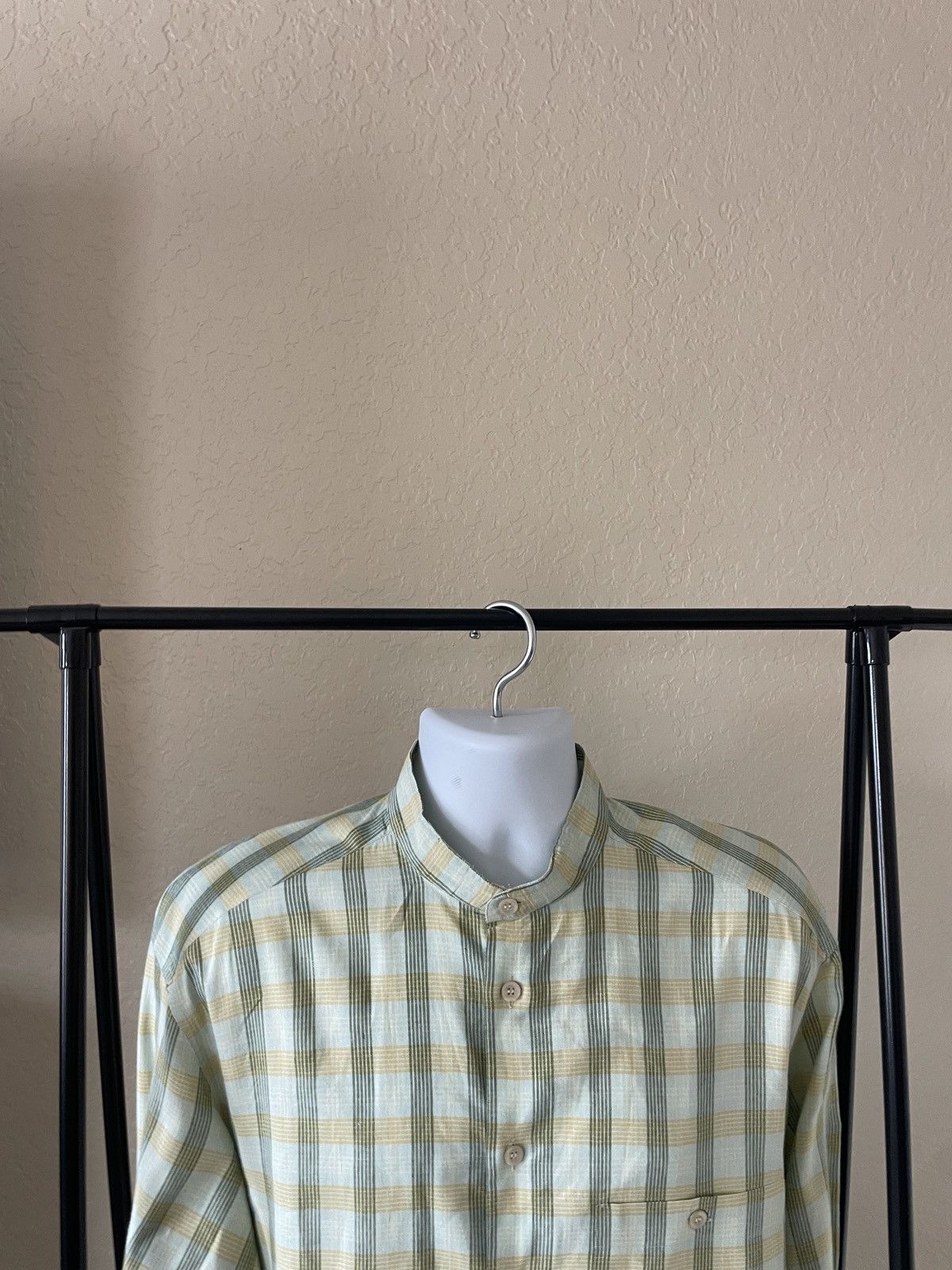 Ermenegildo Zegna Banded Collar one pocket plaid shirt Size US L / EU 52-54 / 3 - 2 Thumbnail