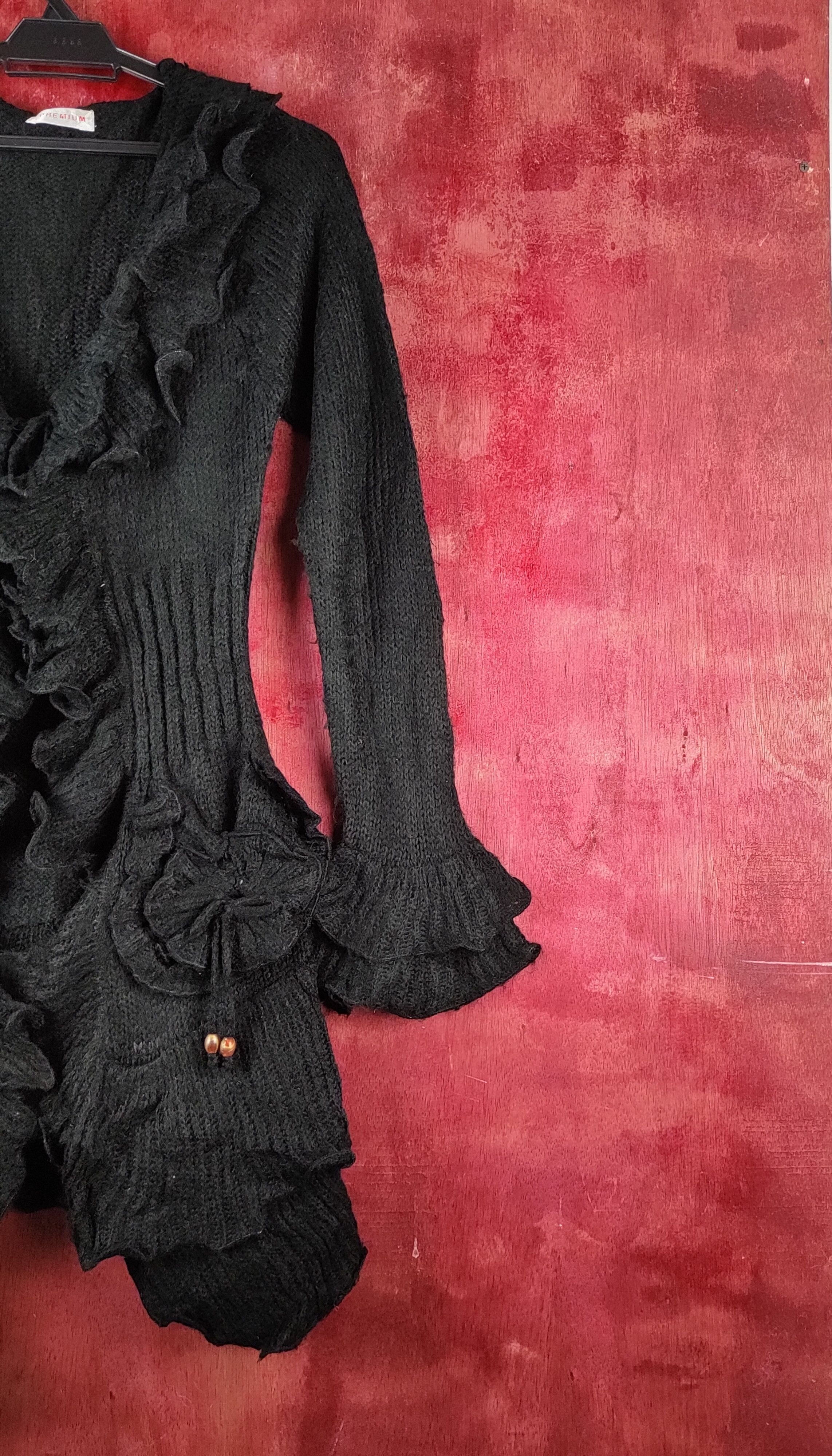 Vintage Premium Black Knitwear Cardigan #S2375 Size M / US 6-8 / IT 42-44 - 5 Thumbnail