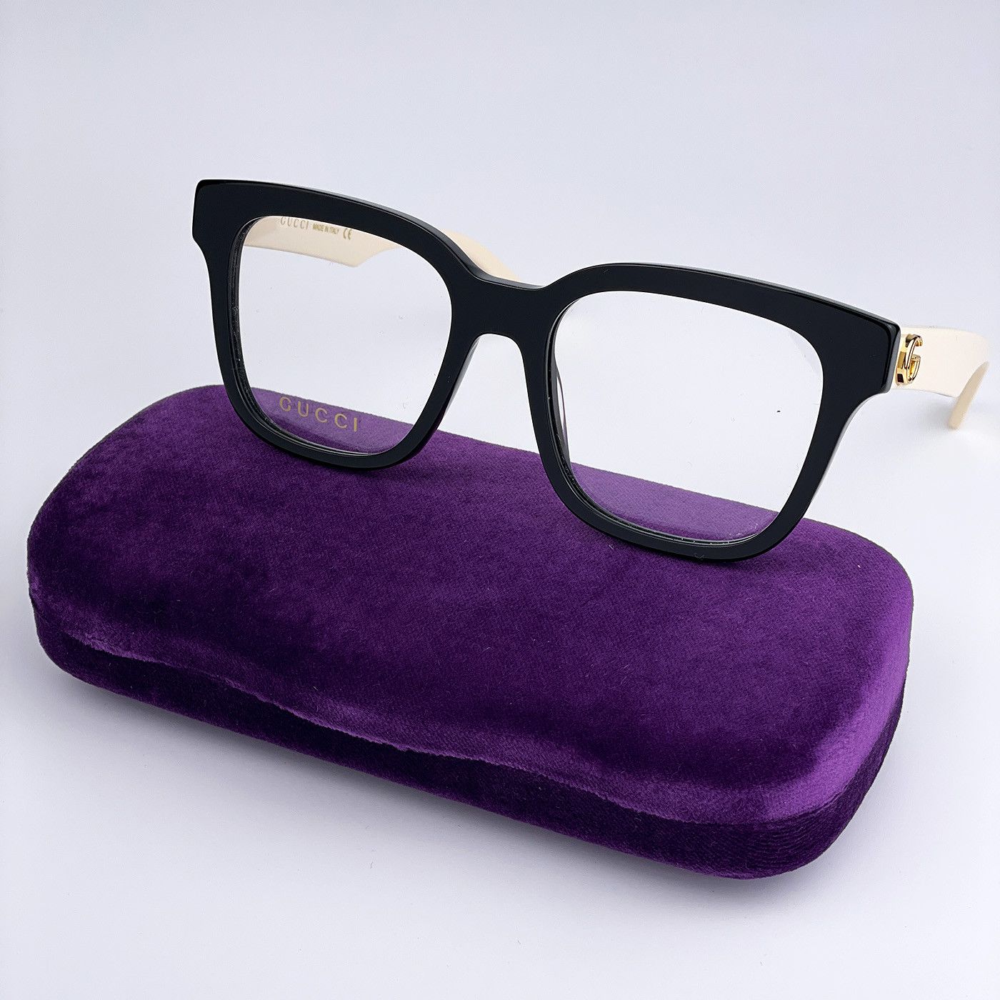 Gucci NEW Gucci GG0958O 005 Black White Square Unisex Eyeglasses Size ONE SIZE - 1 Thumbnail