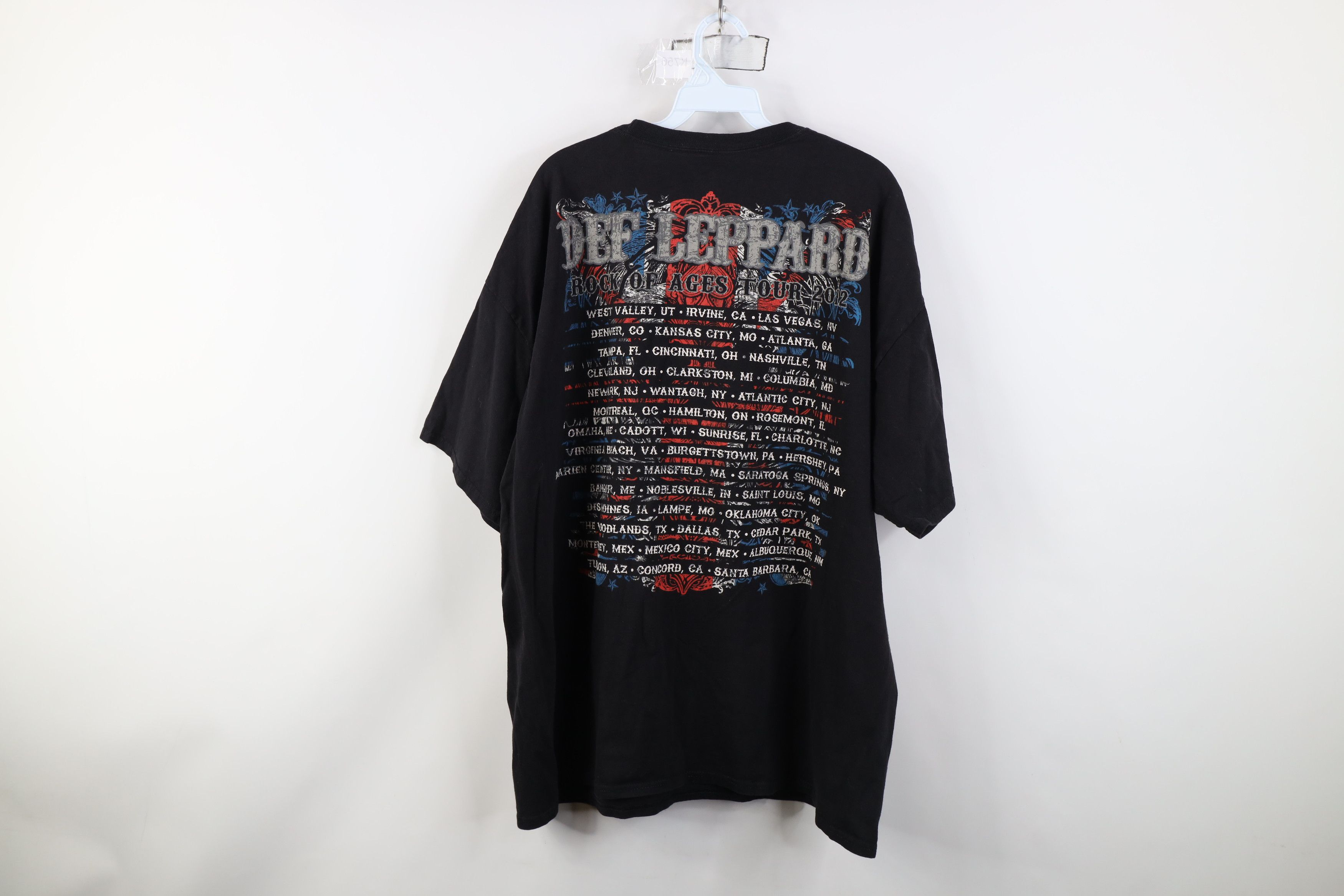 Vintage Y2K 2012 Rock of Ages Tour Def Leppard Band T-Shirt Cotton Size US XXL / EU 58 / 5 - 12 Thumbnail