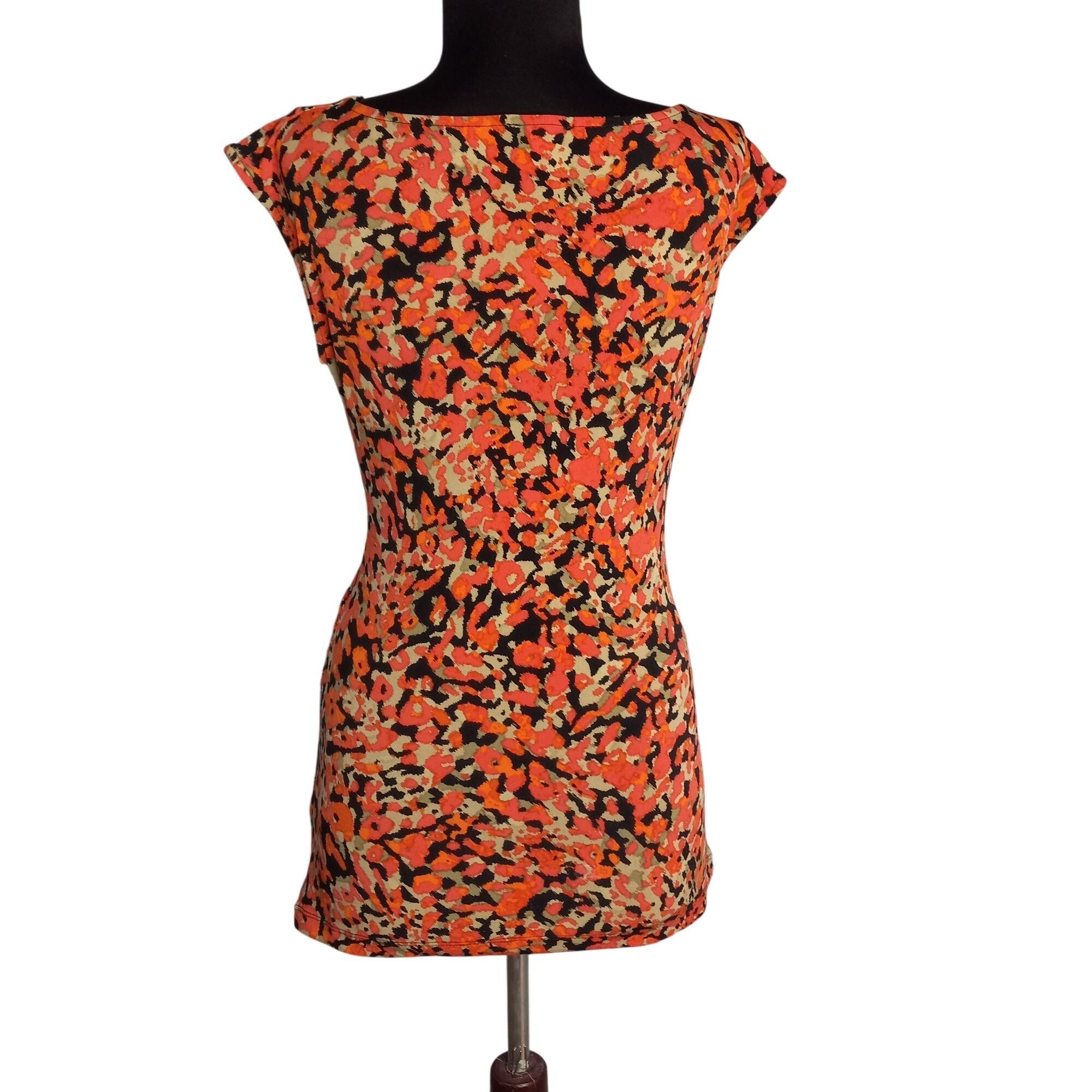 Vince Camuto Vince Camuto XS Tunic Top Abstract Print Sleeveless Ruched W Size XS / US 0-2 / IT 36-38 - 3 Thumbnail