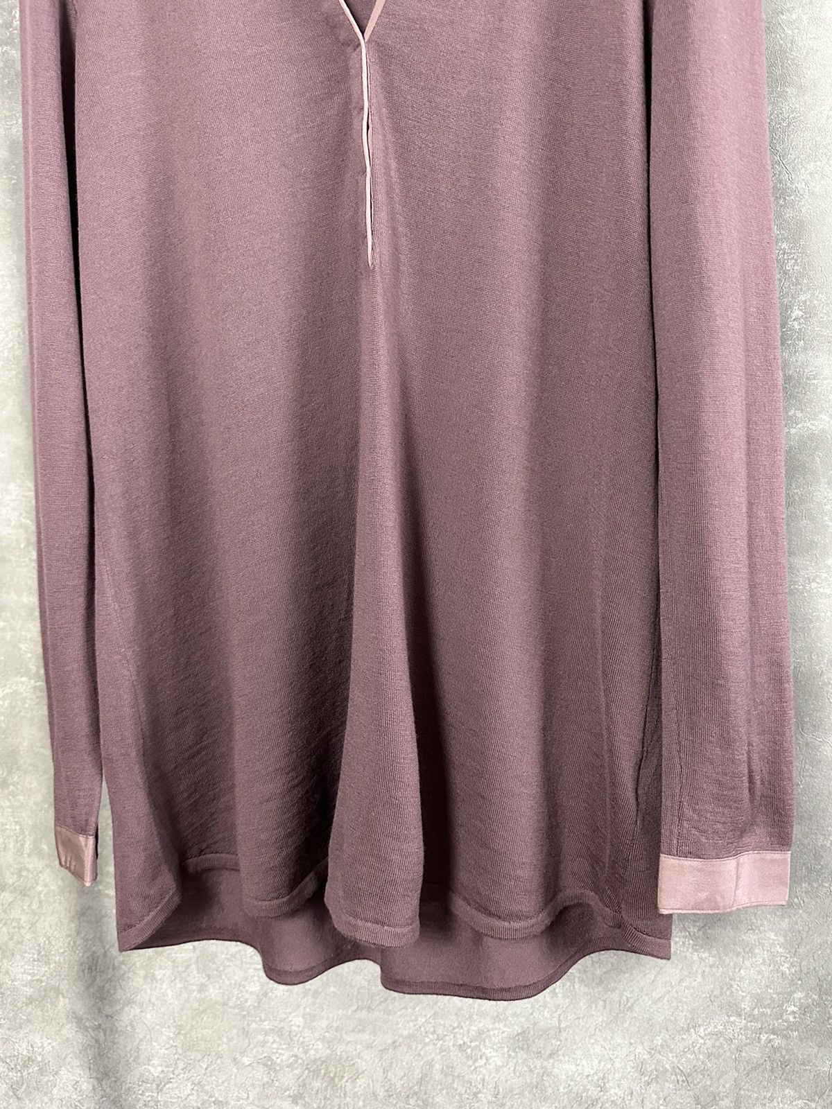 Gran Sasso Gran Sasso Made in Italy V-Neck Silk Details Wool Sweater Size XL / US 12-14 / IT 48-50 - 4 Thumbnail