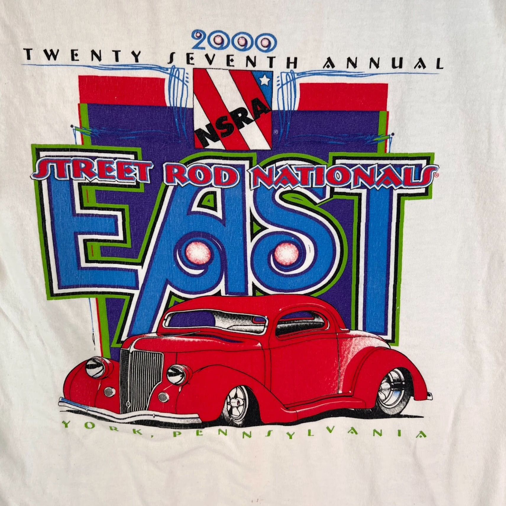 Gildan VINTAGE 2000 Gildan National Street Rod Association T-Shirt Mens Medium White Graphic Size US M / EU 48-50 / 2 - 2 Thumbnail