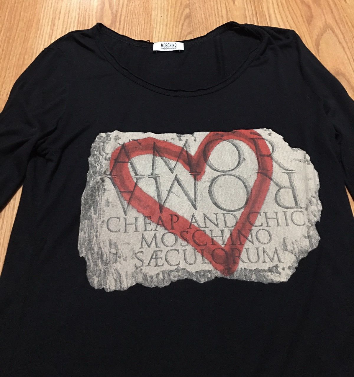 Moschino × Vintage Moschino Cheap and Chic Roma Logo Long Sleeve Top T-Shirt Size L / US 10 / IT 46 - 8 Thumbnail