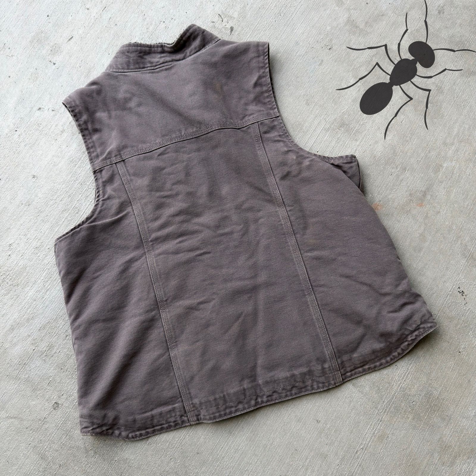 Carhartt × Vintage Carhartt WOMENS gray Sherpa work wear vest Size US XL / EU 56 / 4 - 4 Thumbnail