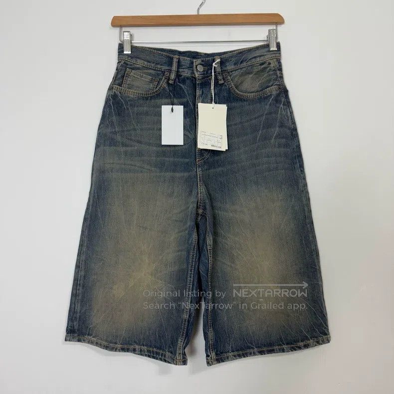 Acne Studios Washed cat beard mud dyed denim shorts