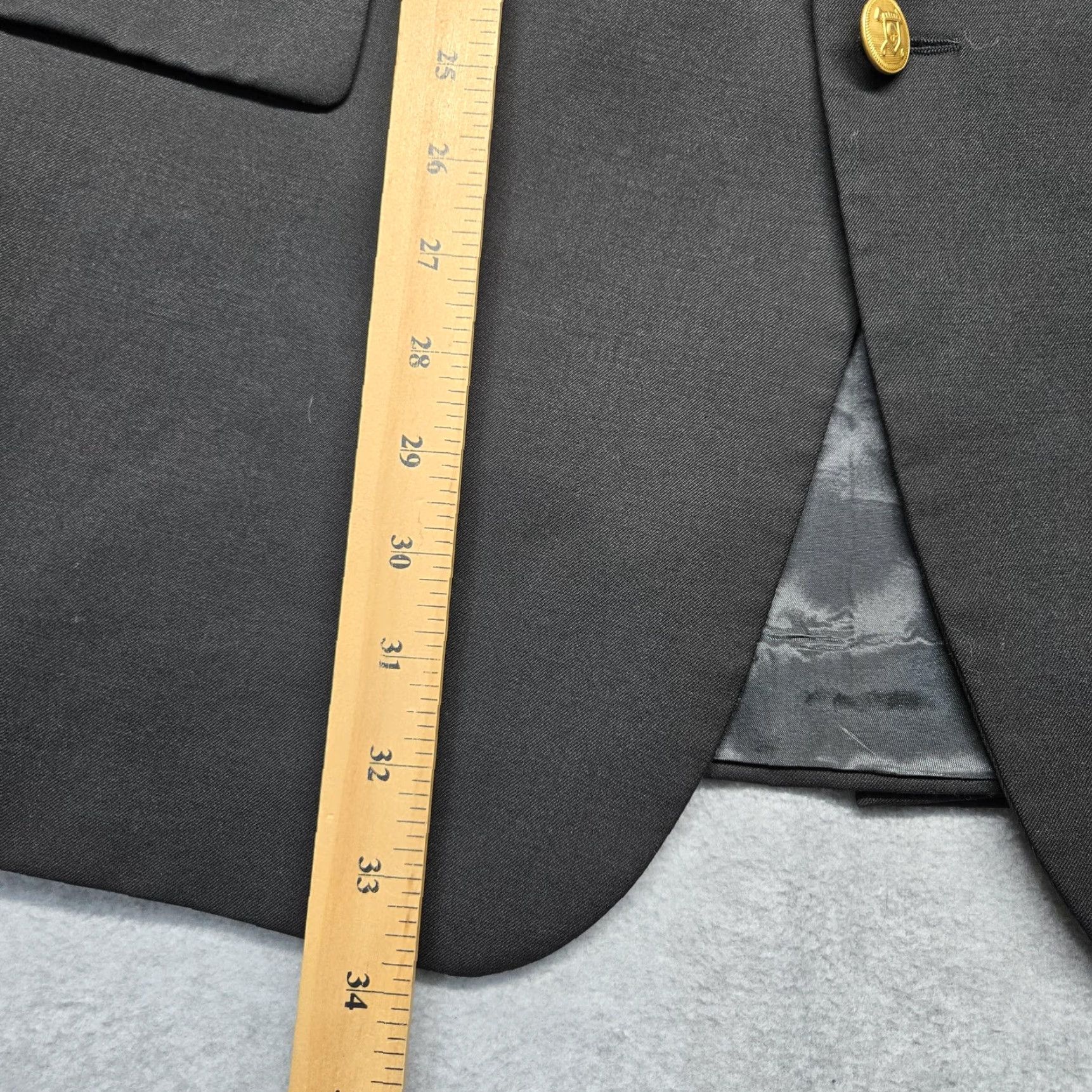 Chaps Chaps Blazer Mens 46 Regular Black Wool Sport Coat Gold Buttons Classic Size 40R - 6 Thumbnail