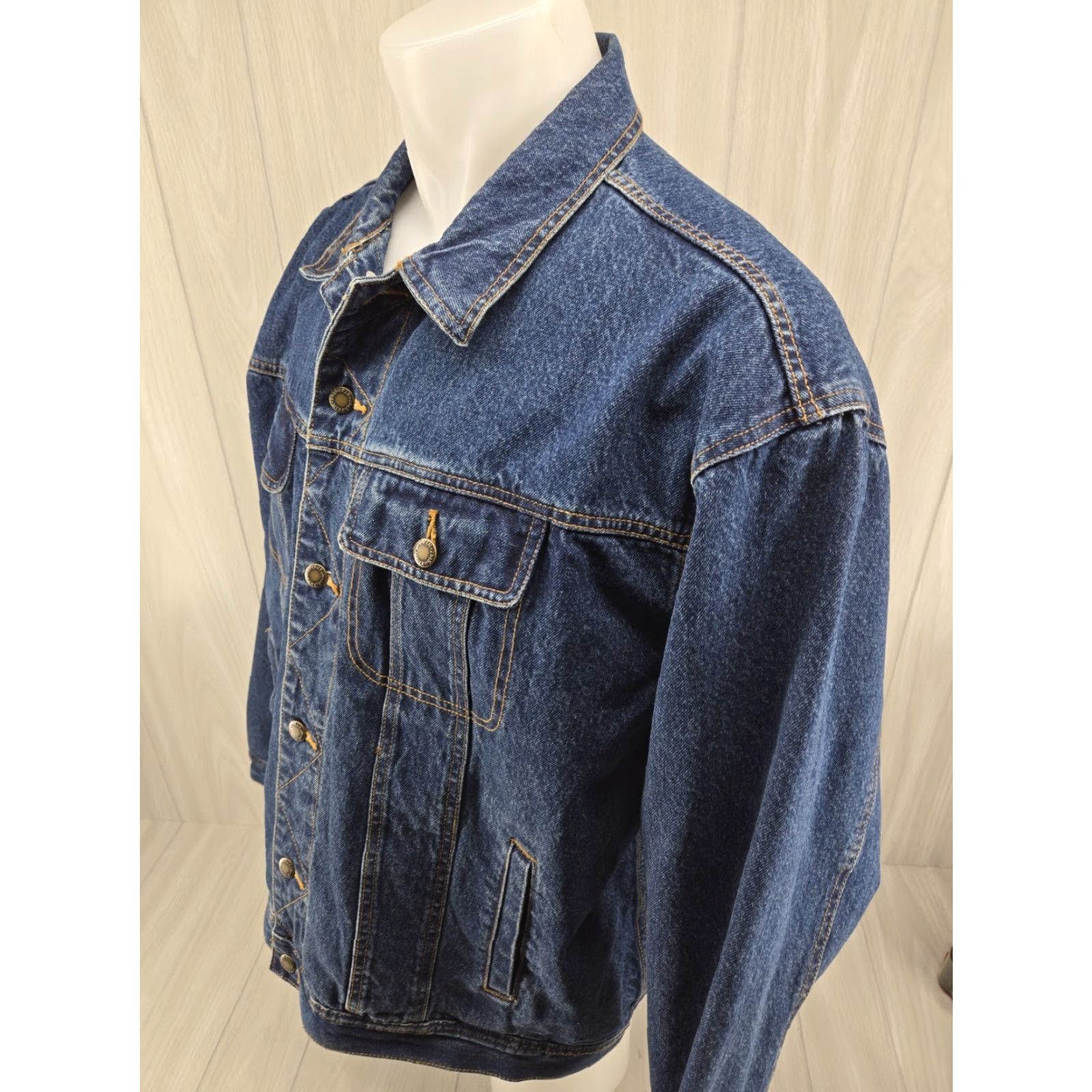 Wrangler VINTAGE Wrangler Rugged Wear Denim Jacket Flannel Lined XXL Blue Trucker RJK32AN Size US XXL / EU 58 / 5 - 4 Thumbnail