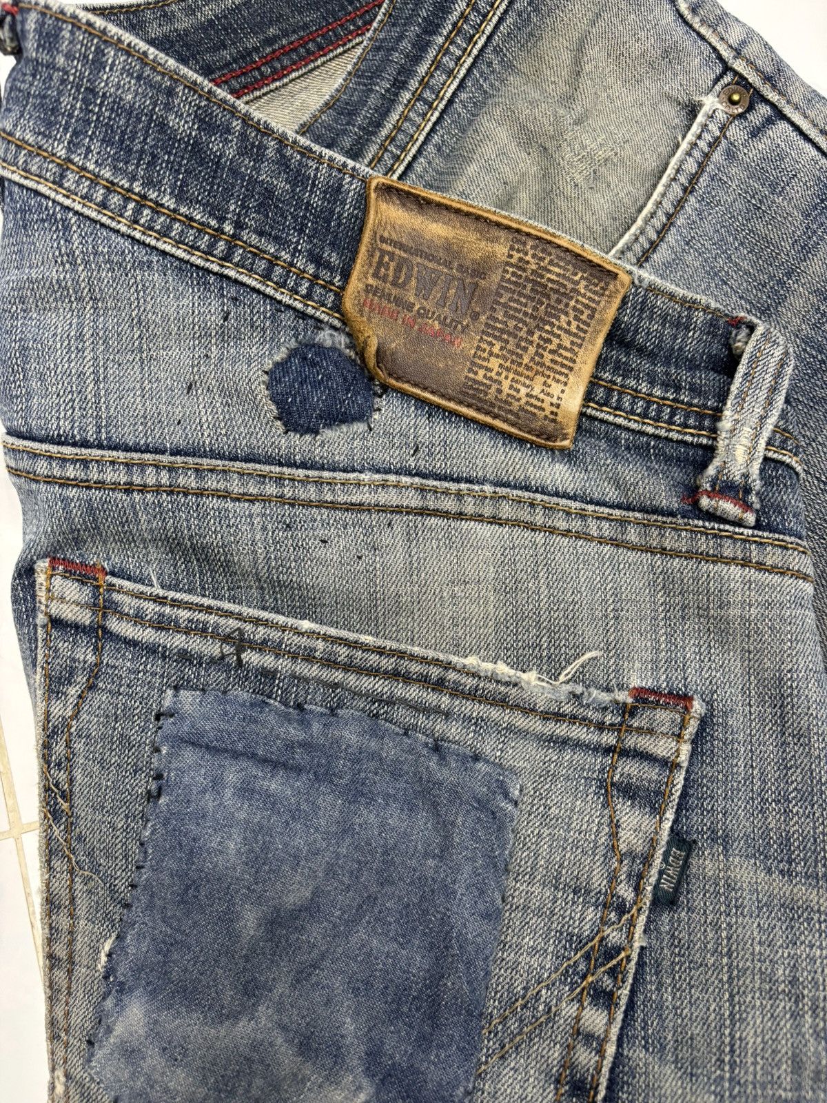 Kapital EDWIN PATCHWORK DISTRESSED DENIM JEANS LOOSE FIT Size US 36 / EU 52 - 10 Thumbnail