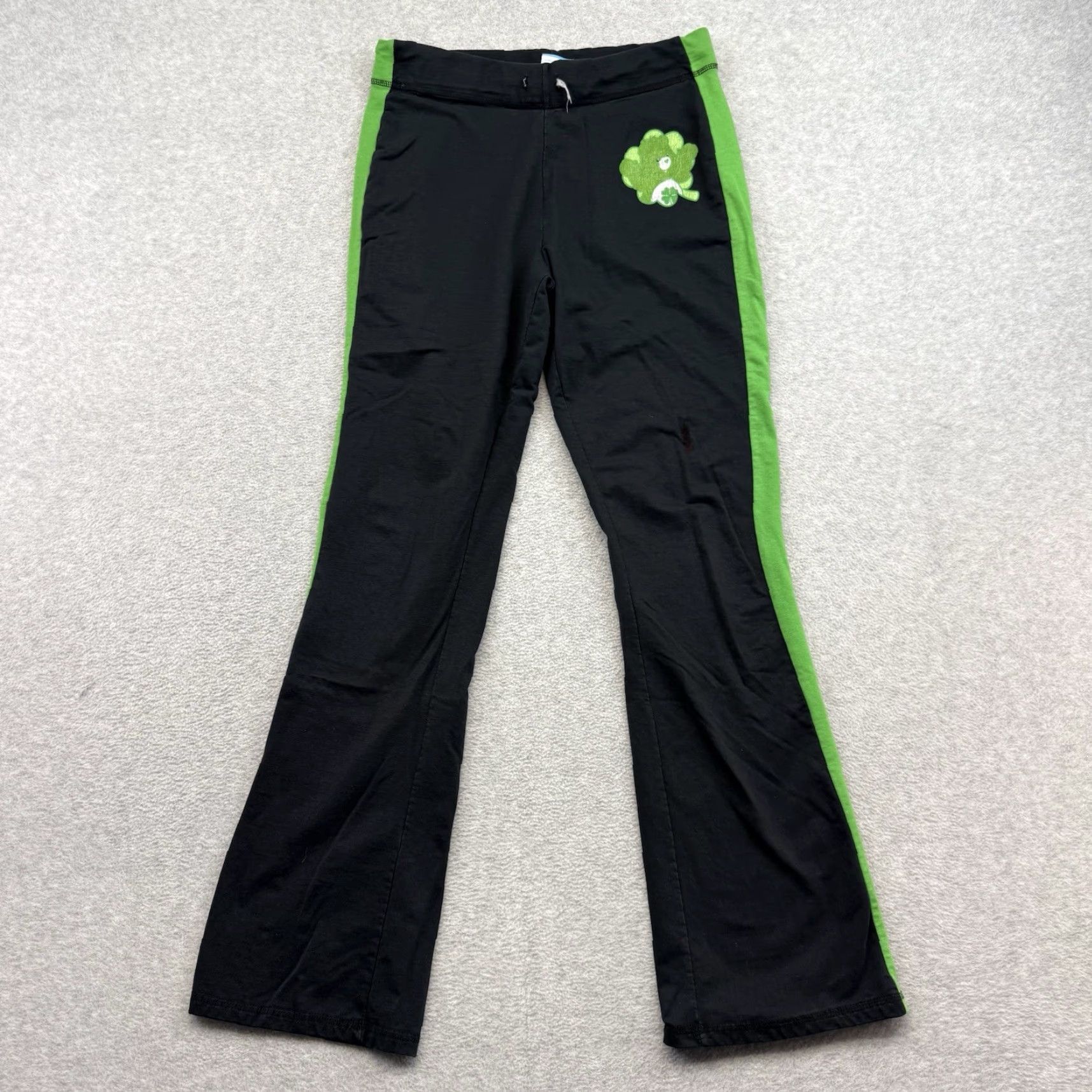 Vintage VINTAGE Care Bears Sweatpants Pants M Womens Black Cotton Blend Fleece 90s Flared Casual Knit Drawstring Size 32" / US 10 / IT 46 - 2 Thumbnail