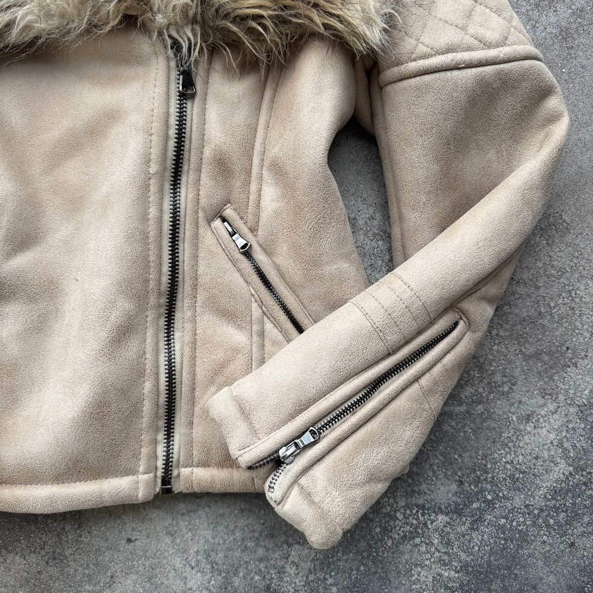 Hysteric Glamour Vintage Y2K Faux Fur Biker Style Shearling Aviator Jacket Size M / US 6-8 / IT 42-44 - 12 Thumbnail