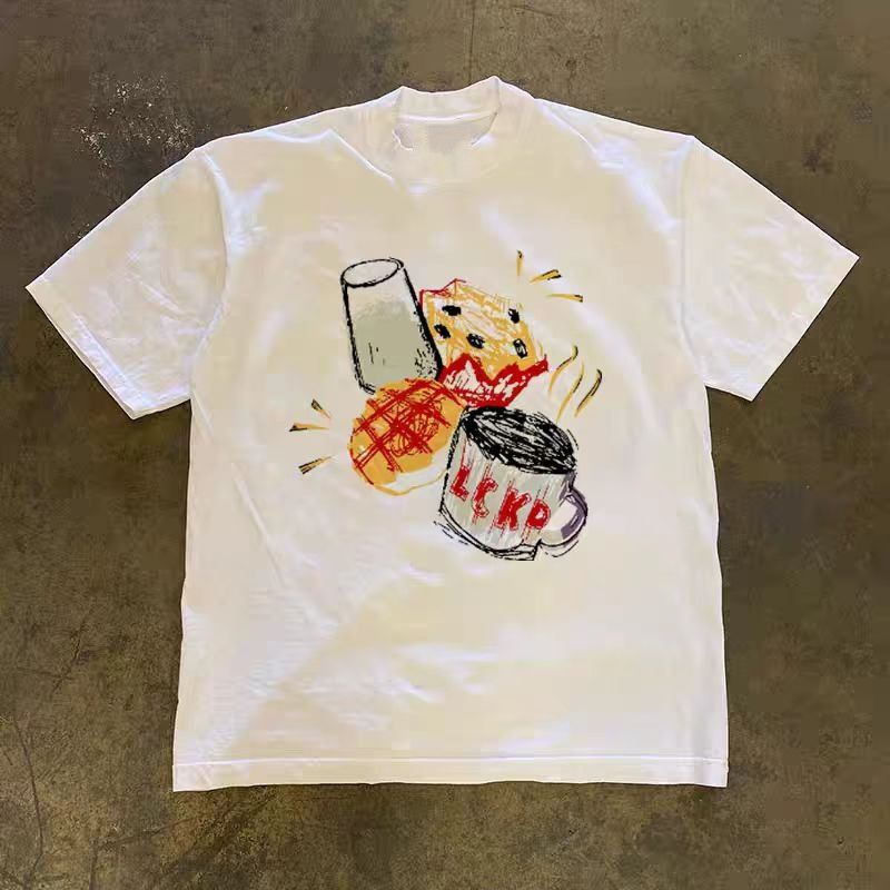 Vintage Bread and coffee print washed vintage t-shirt Size US M / EU 48-50 / 2 - 1 Thumbnail