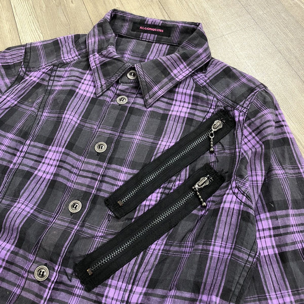 If Six Was Nine × Japanese Brand × Le Grande Bleu (L.G.B.) 2000s Algonquins Punk LGB Style Multizipper Flannel Shirt Size S / US 4 / IT 40 - 3 Thumbnail