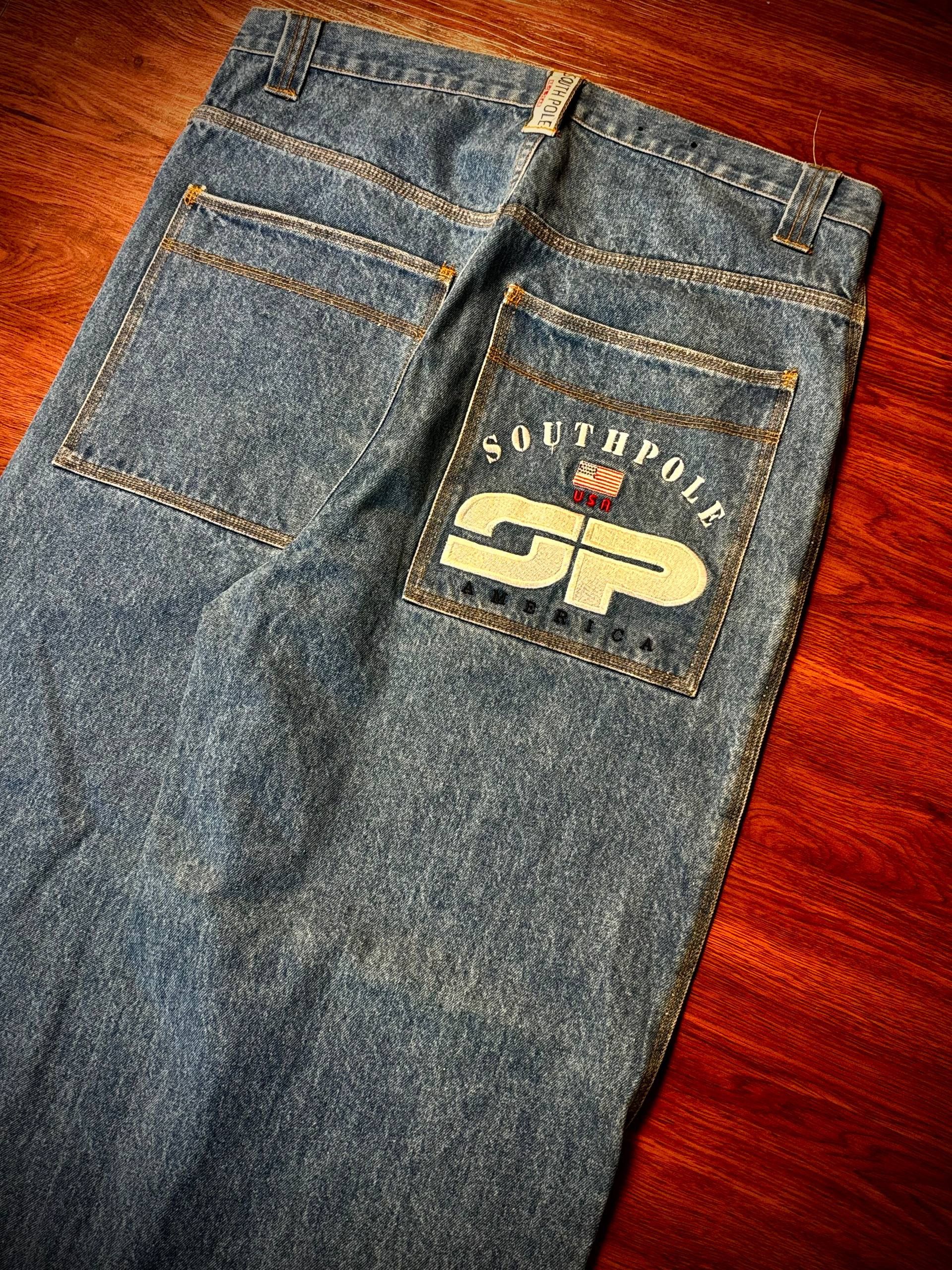 JNCO Vintage Y2K Big Logo Southpole Blue Denim Jeans Jnco Style Size US 36 / EU 52 - 3 Thumbnail