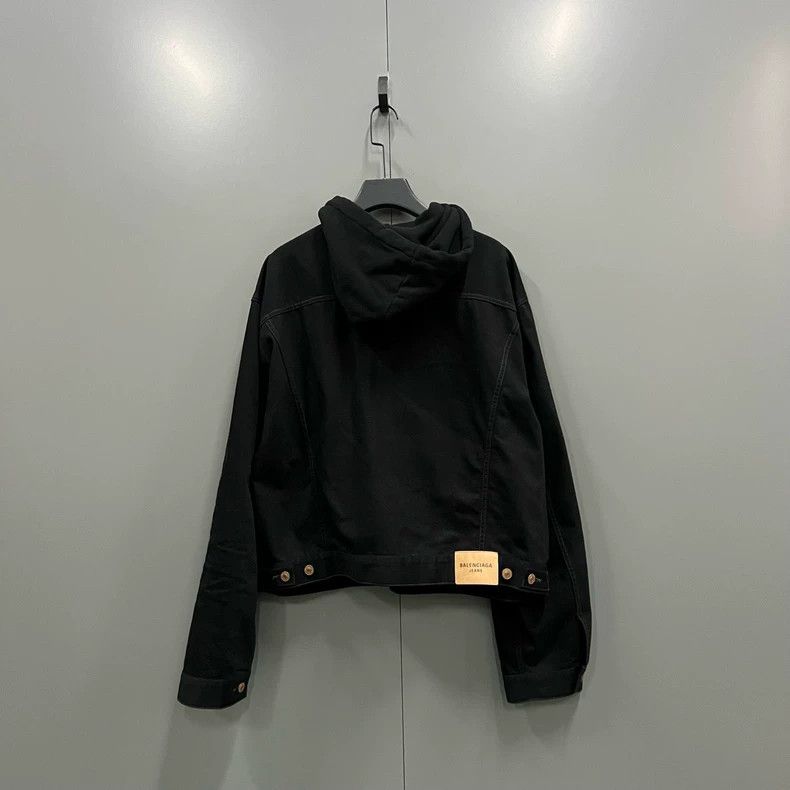 Balenciaga Balenciaga Black denim hooded jacket Size US M / EU 48-50 / 2 - 2 Thumbnail