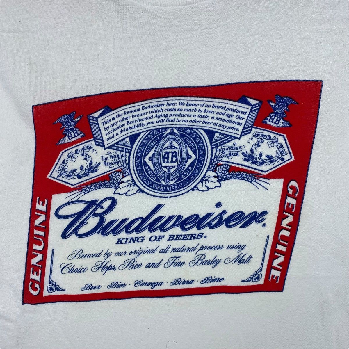 Budweiser Vintage 80's BUDWEISER King Of Beers Distressed Tee Shirt Size US M / EU 48-50 / 2 - 2 Thumbnail