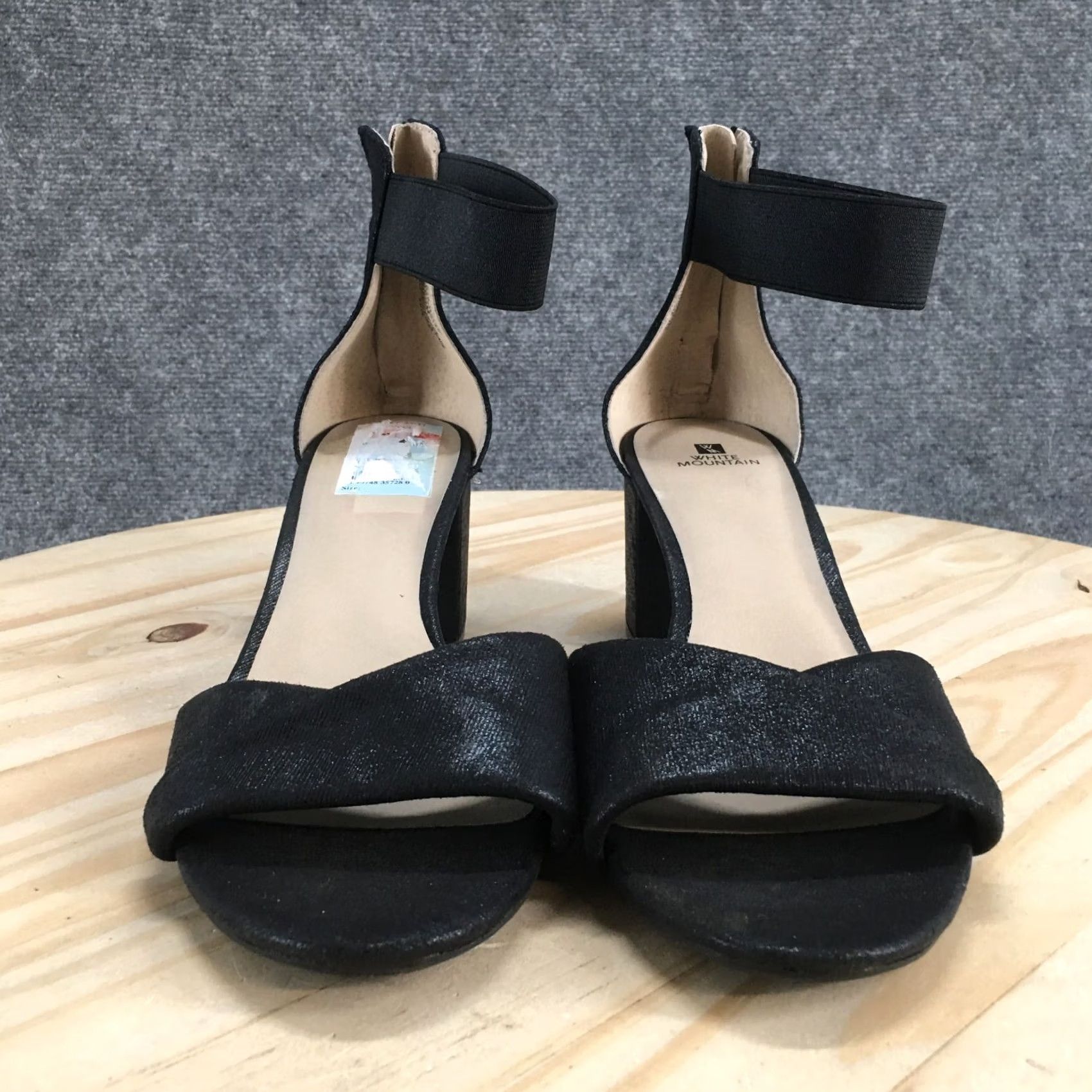 Vintage White Mountain Sandals Womens 10.5 M Ever Ankle Strap Black Casual Block Heels Size US 11 / IT 41 - 7 Thumbnail