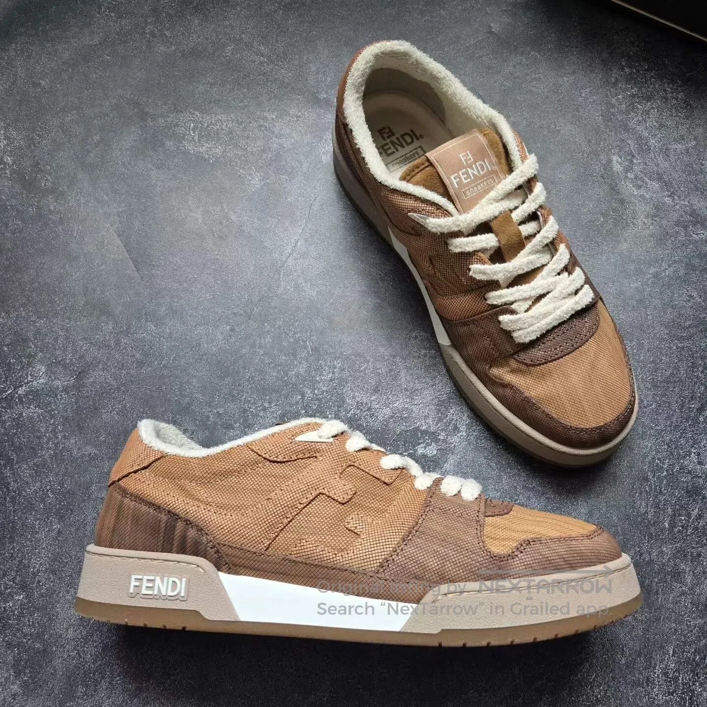 Fendi FENDI Brown Patchwork Sneakers| Size US 11.5 / IT 41.5 - 6 Thumbnail