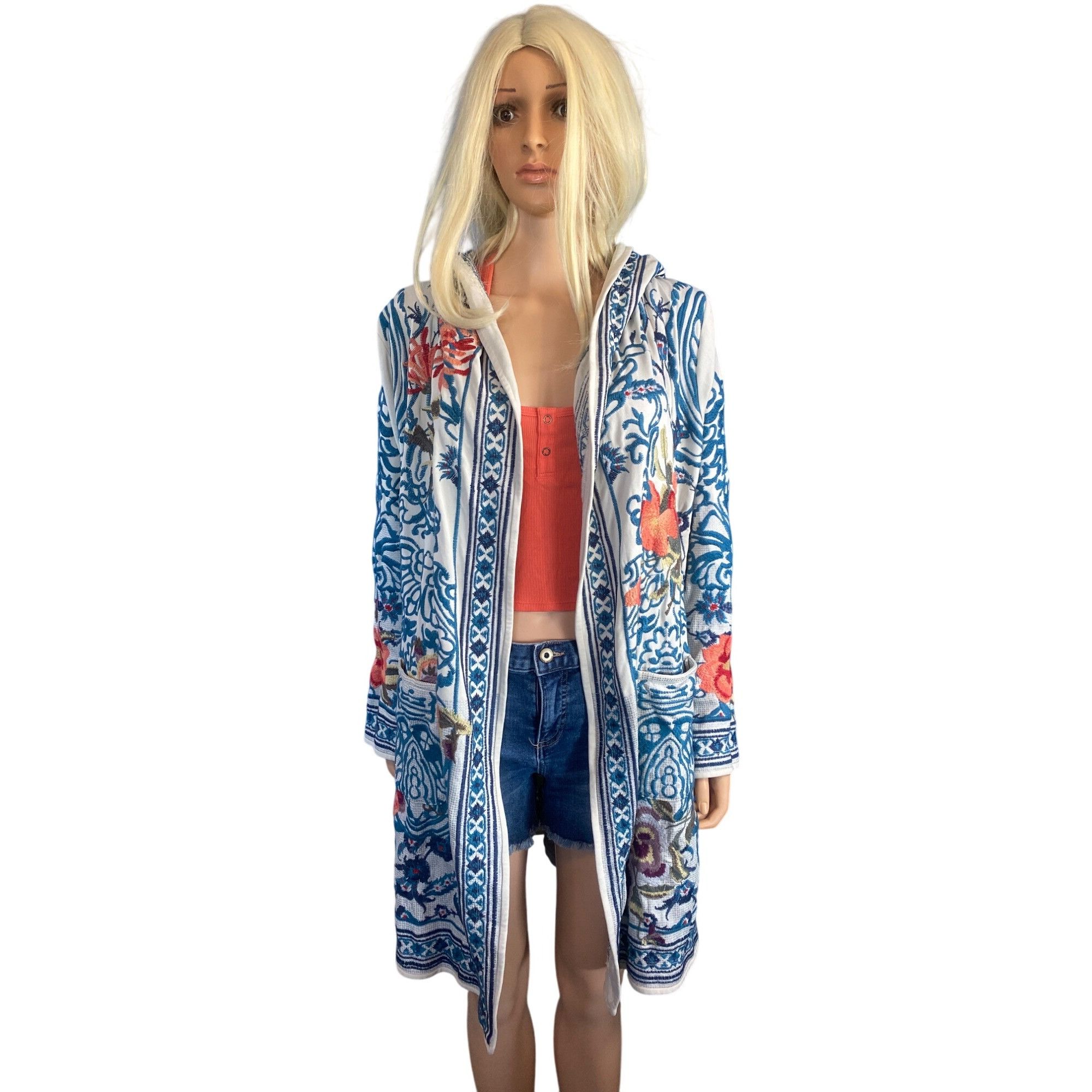 Johnny Was NWT Johnny Was Hooded Duster Embroidered Open Cardigan Small Size S / US 4 / IT 40 - 1 Thumbnail