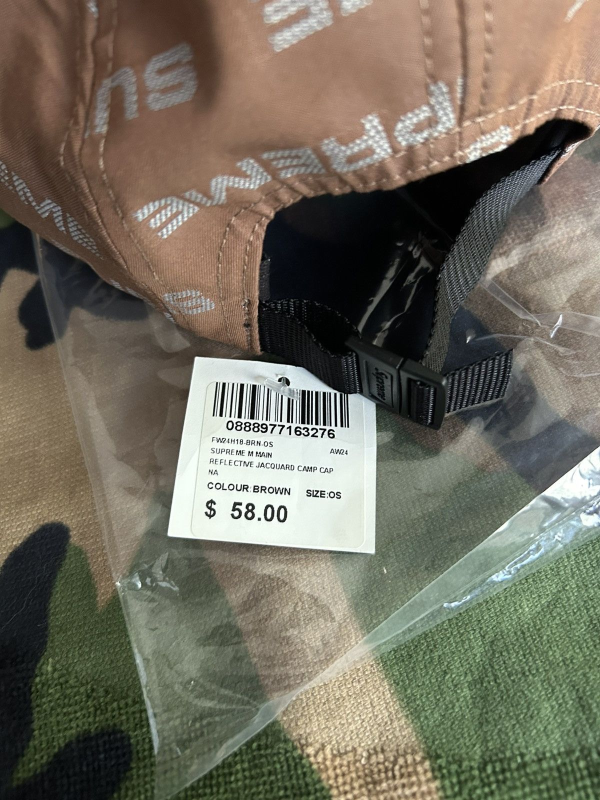 Supreme Supreme Reflective Jacquard Camp Cap Brown FW24 Size ONE SIZE - 9 Thumbnail