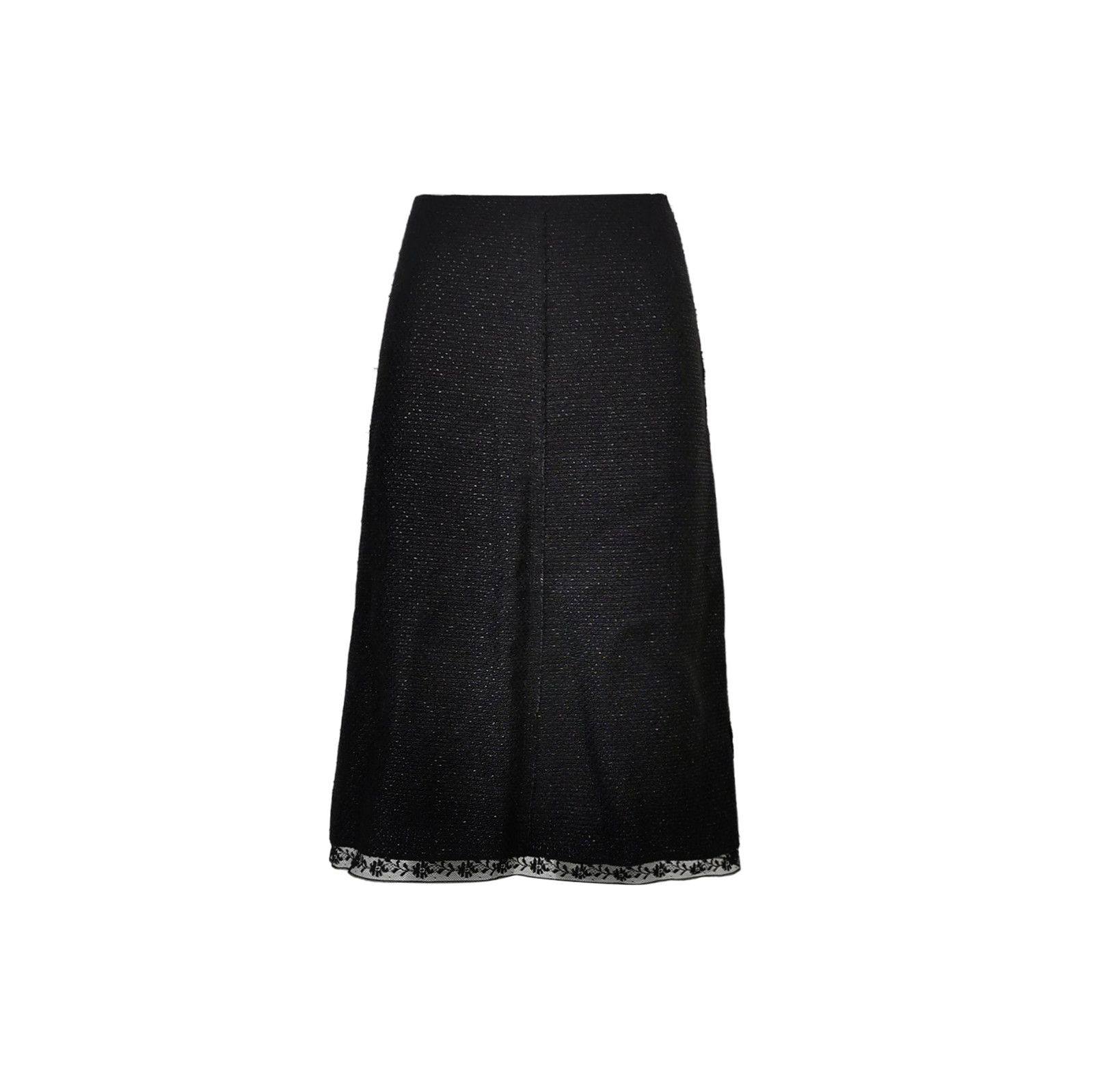 Prada Prada Black Silk Blend Midi Skirt Size 42 0089 Size 42" / US 20 - 1 Thumbnail
