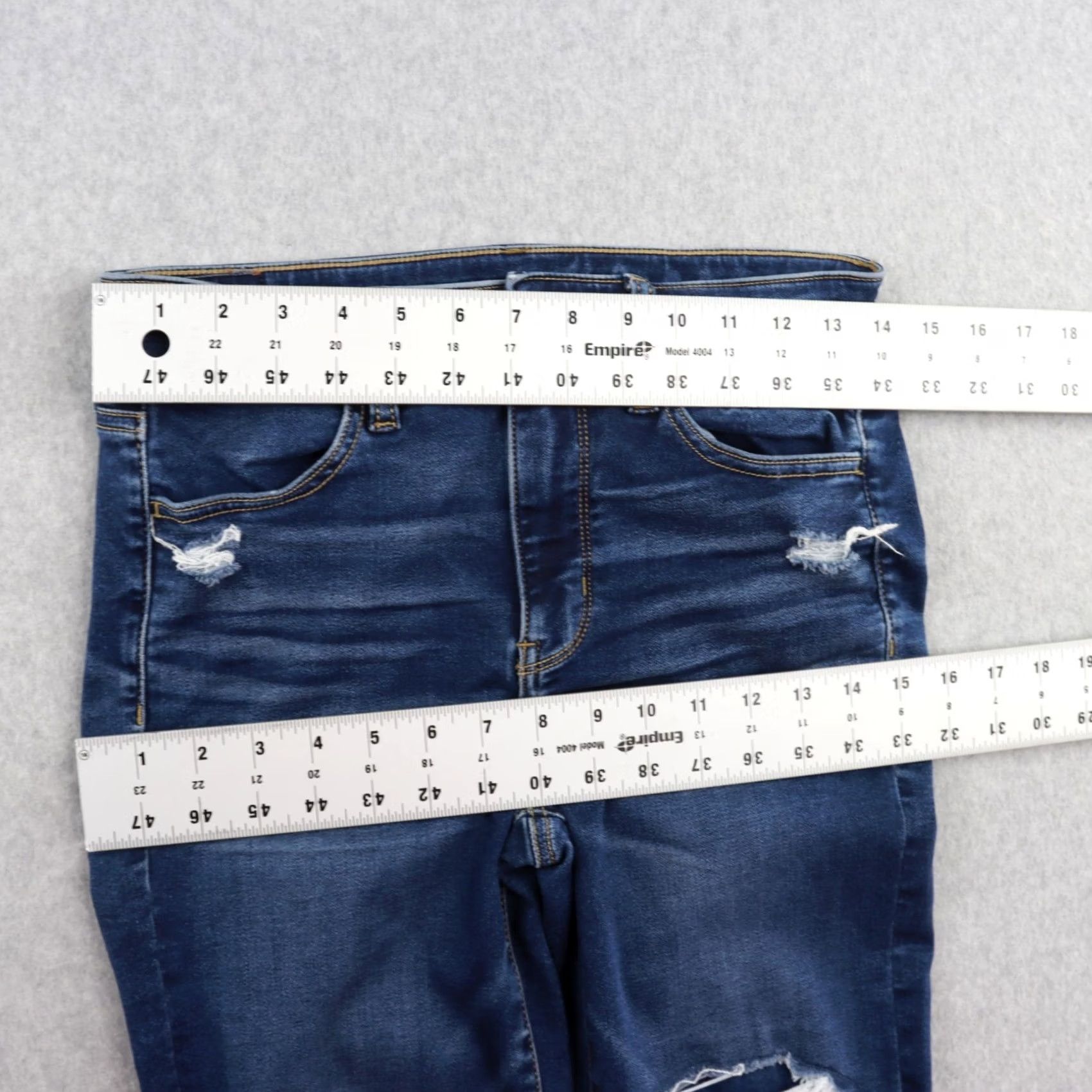 American Eagle Outfitters American Eagle Hi Rise Jegging Women's Size 6 Distressed Stretch Denim Jeans Blue Medium 90s Not Applicable Size 28" / US 6 / IT 42 - 7 Thumbnail