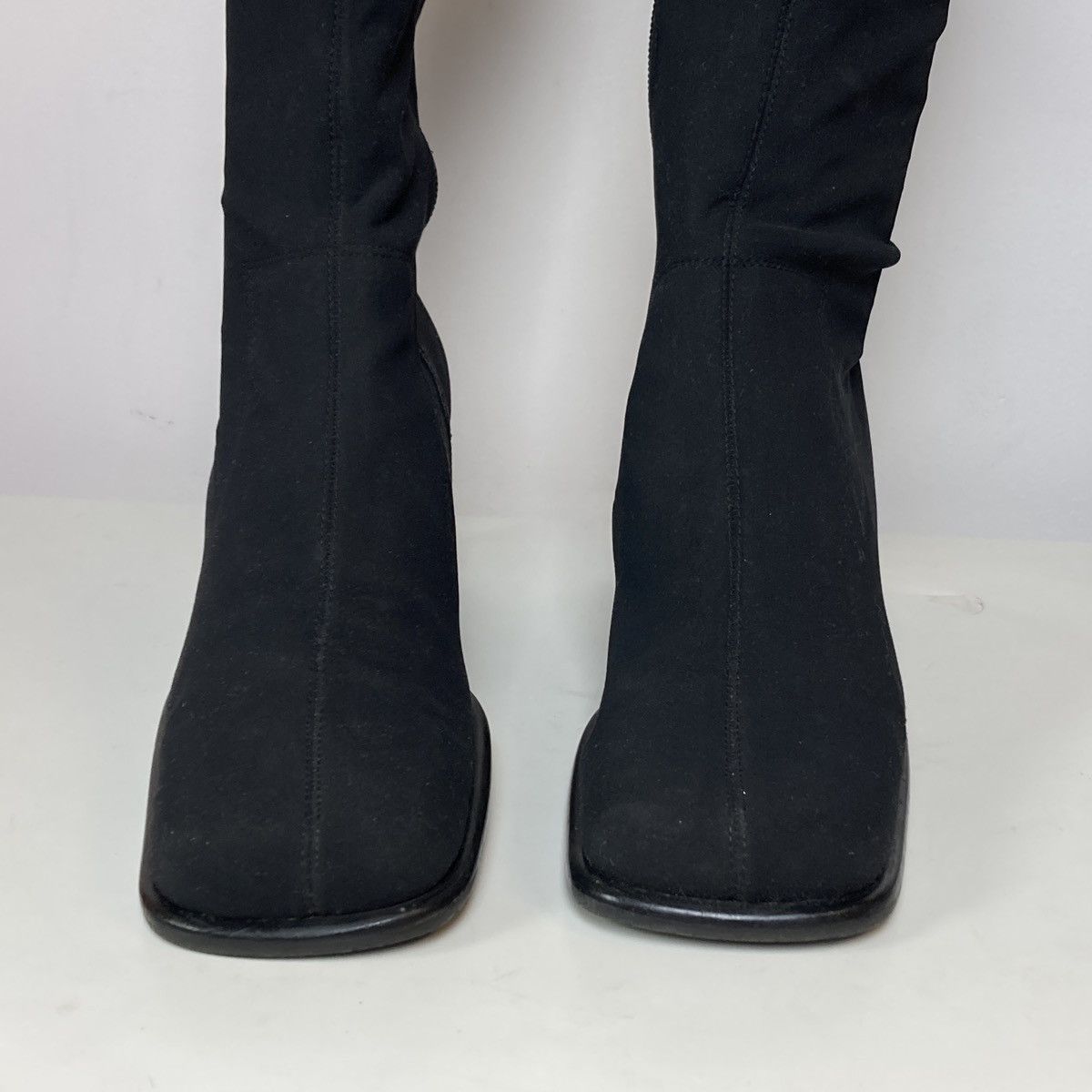Japanese Brand Square toe avant garde fabric high shadow boots Size US 10.5 / IT 40.5 - 2 Thumbnail
