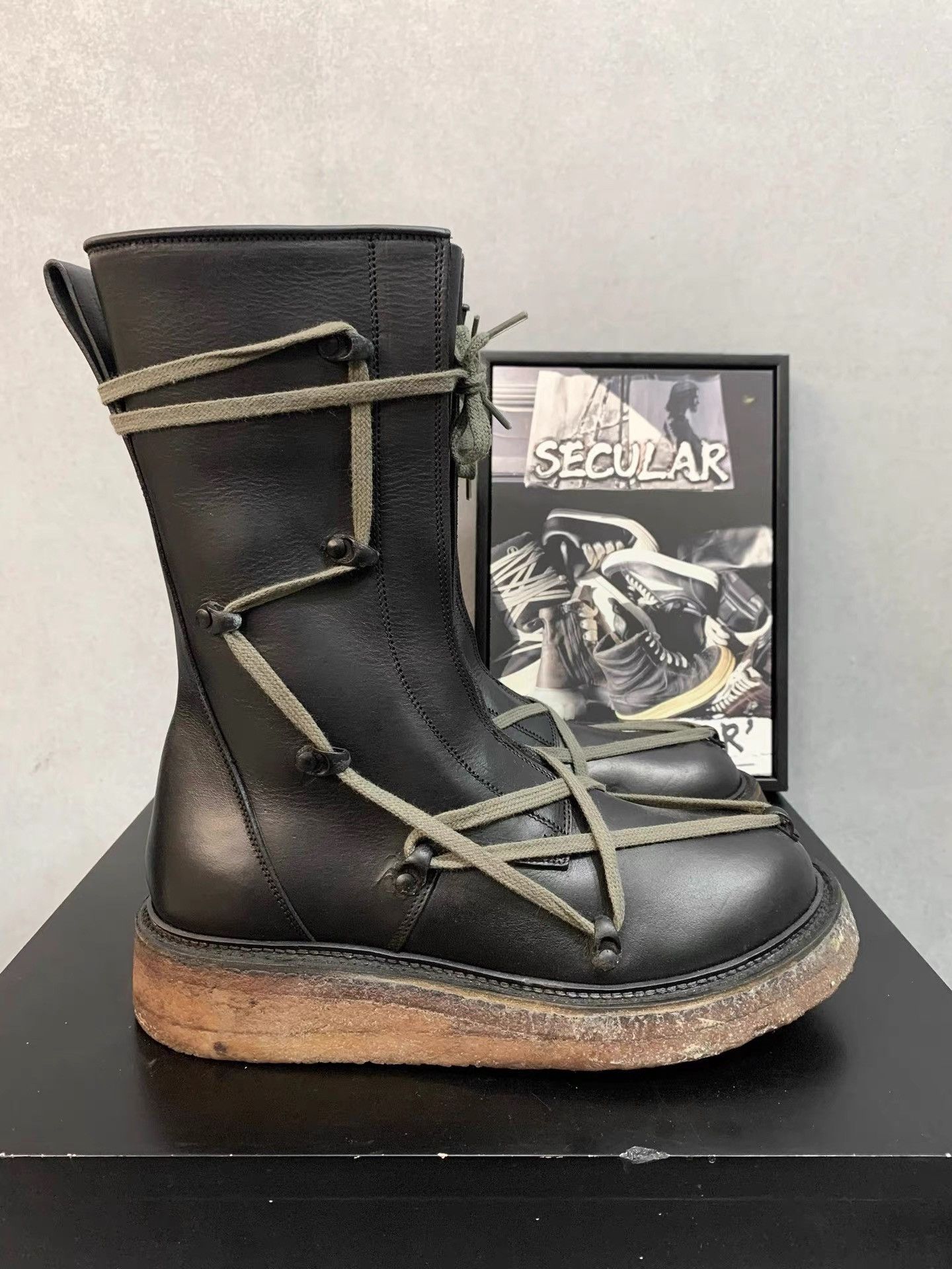 Rick Owens Rick Owens 17FW First-Show Pentagram Combat Boots K34 Size US 6 / EU 39 - 4 Thumbnail