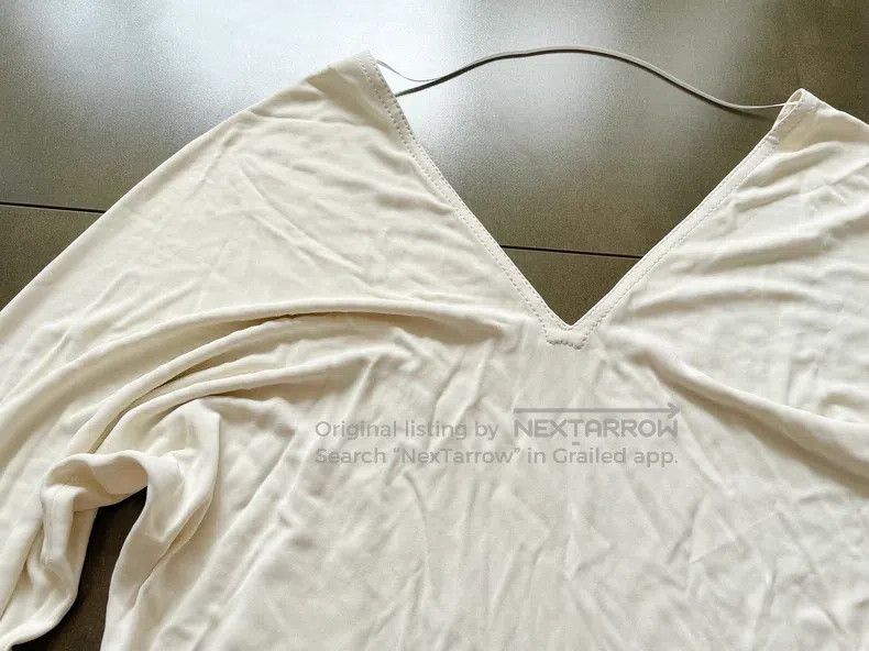Hermes Hermes Beige V-Neck Knit Top Size XXS / US 00 / IT 34 - 7 Thumbnail